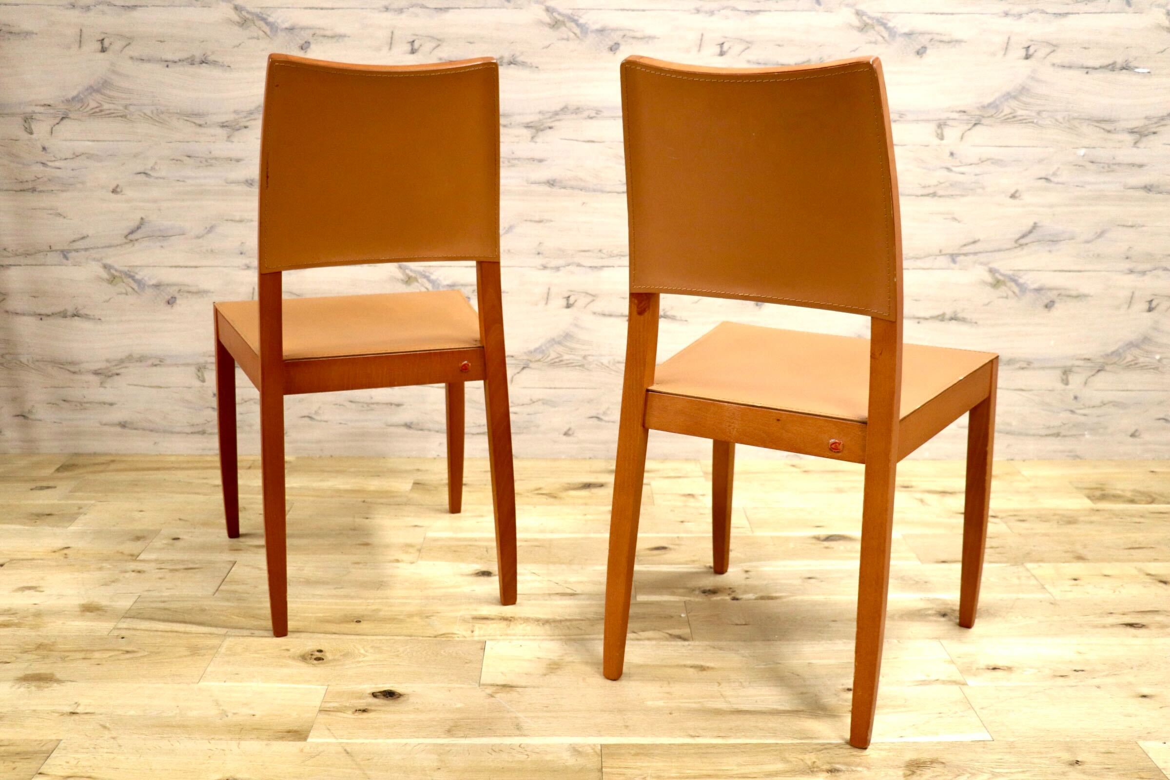 GMIK172A○Calligaris / カリガリス イタリア製 ダイニングチェア 椅子 食卓椅子 アームレスチェア レザー モダン