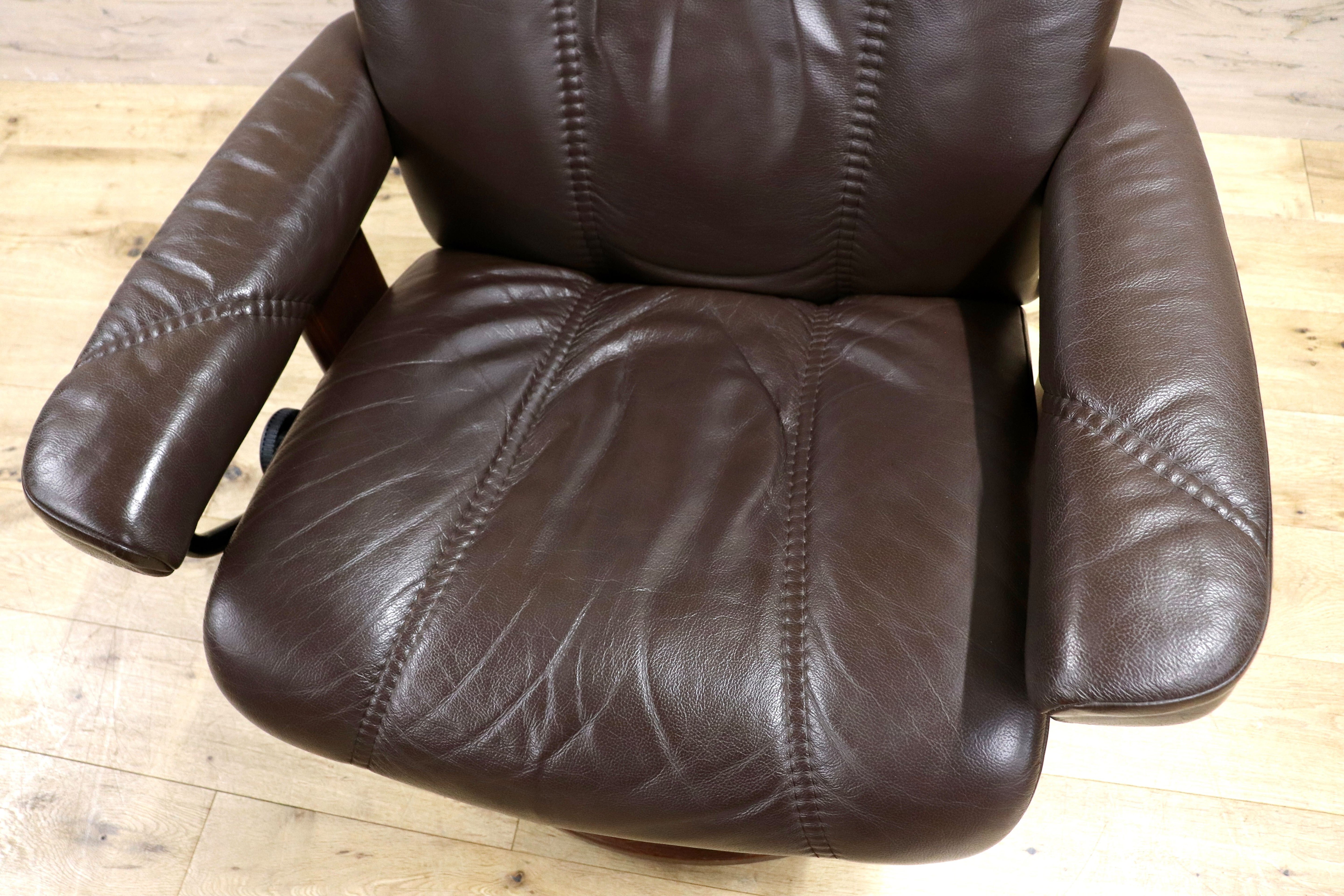 GMIS360○EKORNES / エコーネス コンサル ストレスレスチェア リクライニングチェア オットマン セット ブラウンレザー ノルウェー 北欧