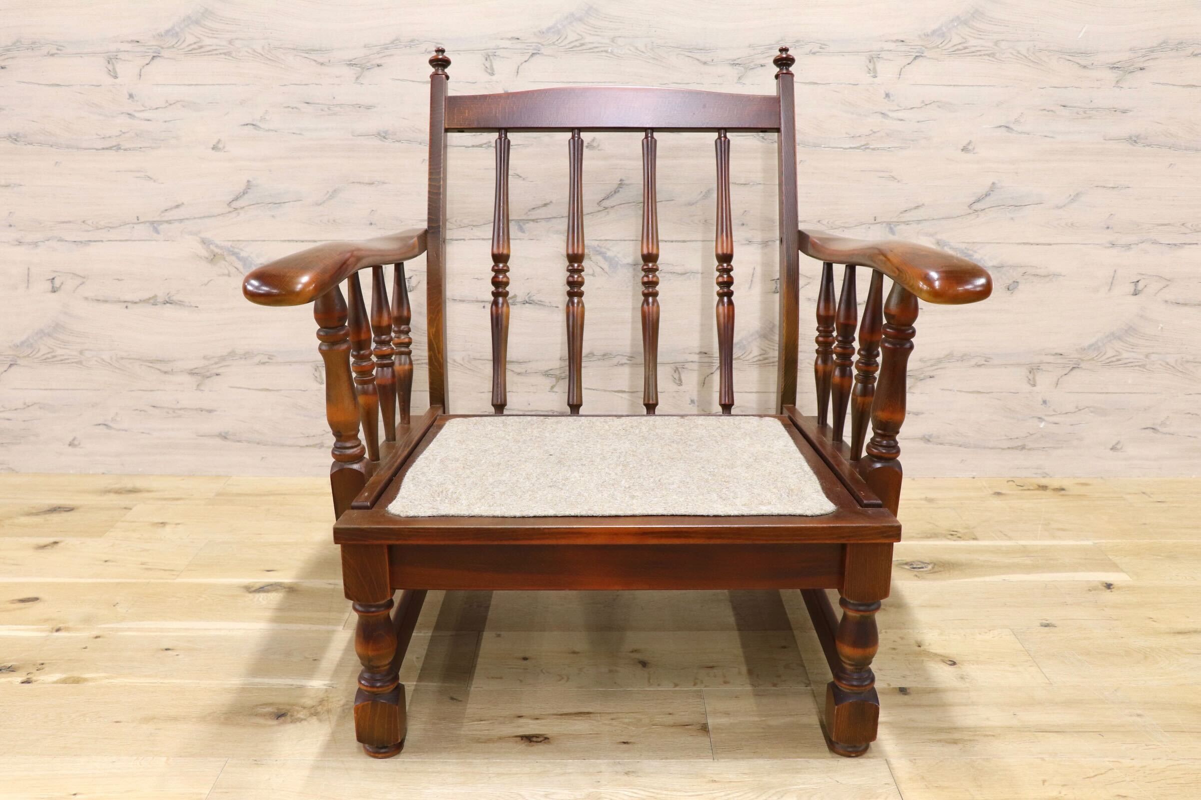 GMIH480A○karimoku / カリモク オールドカリモク コロニアル アームチェア 肘掛け椅子 ラウンジチェア ファブリック 花柄 ヴィンテージ