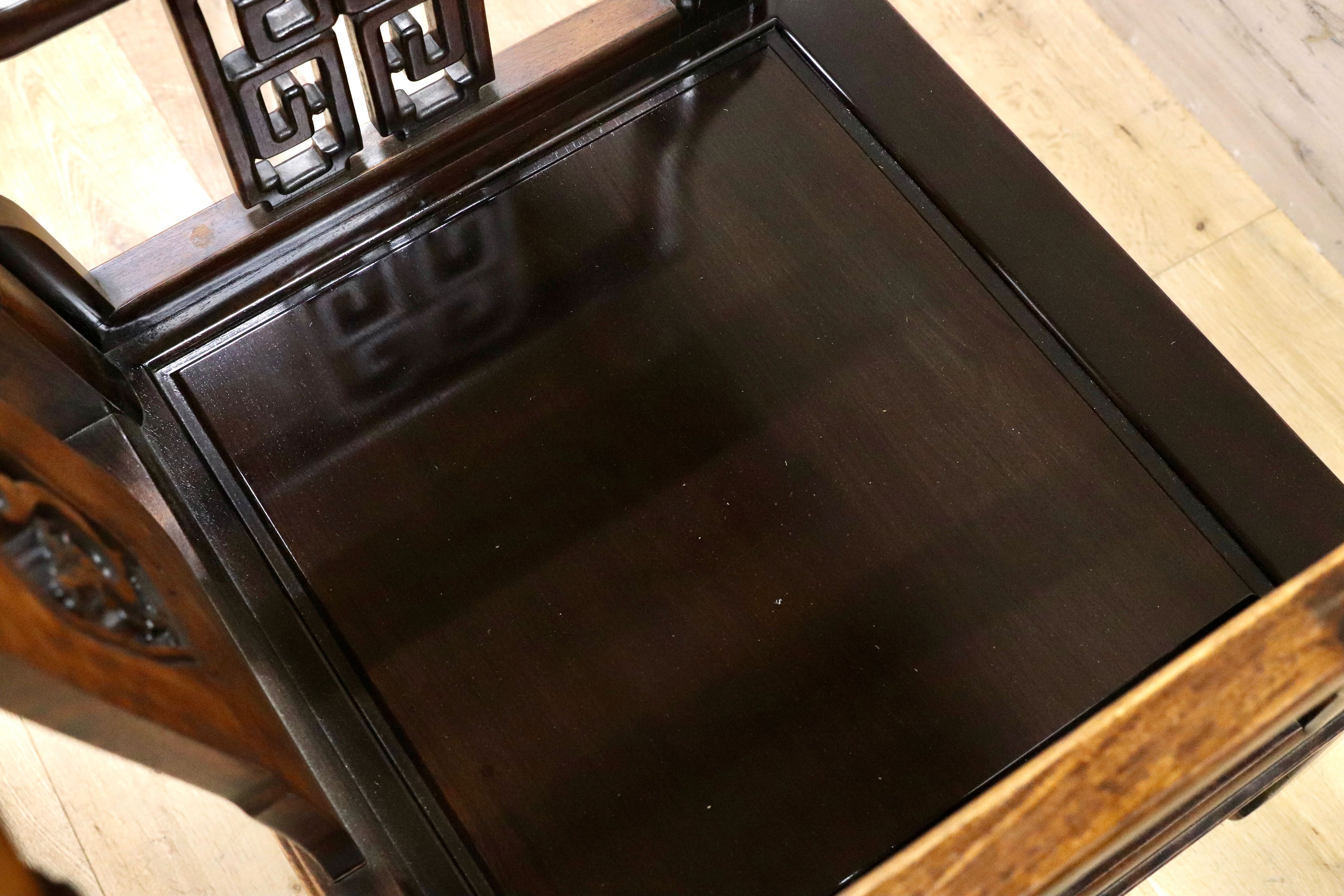 GMHS297R○中国美術 唐木家具 アームチェア 椅子 無垢材 民藝 最高級 ヴィンテージ アンティーク アジアン