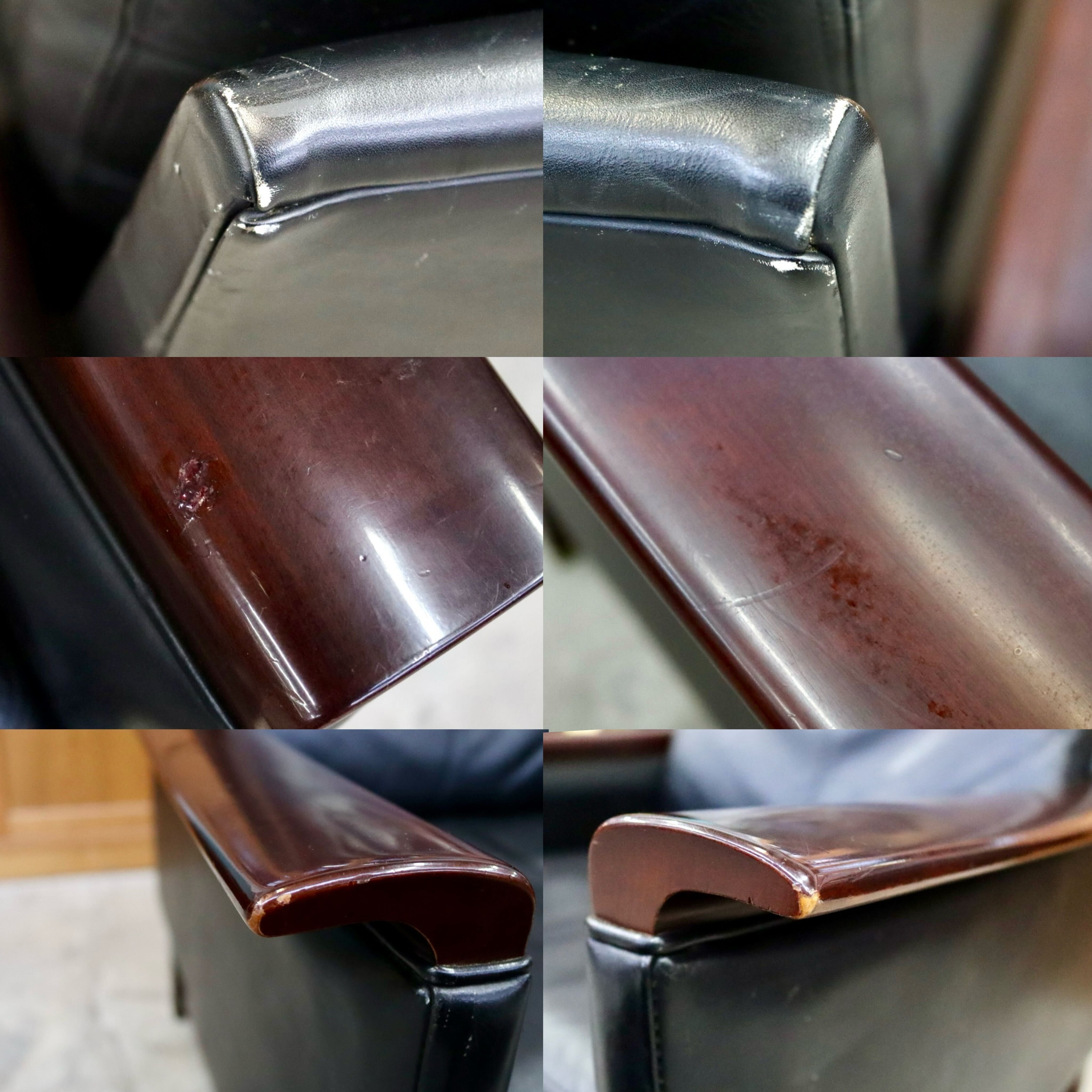 GMIH401○mobilia / モビリア シングルソファ 1人掛けソファ アームチェア ラウンジチェア 椅子 本革 木製 クラシック