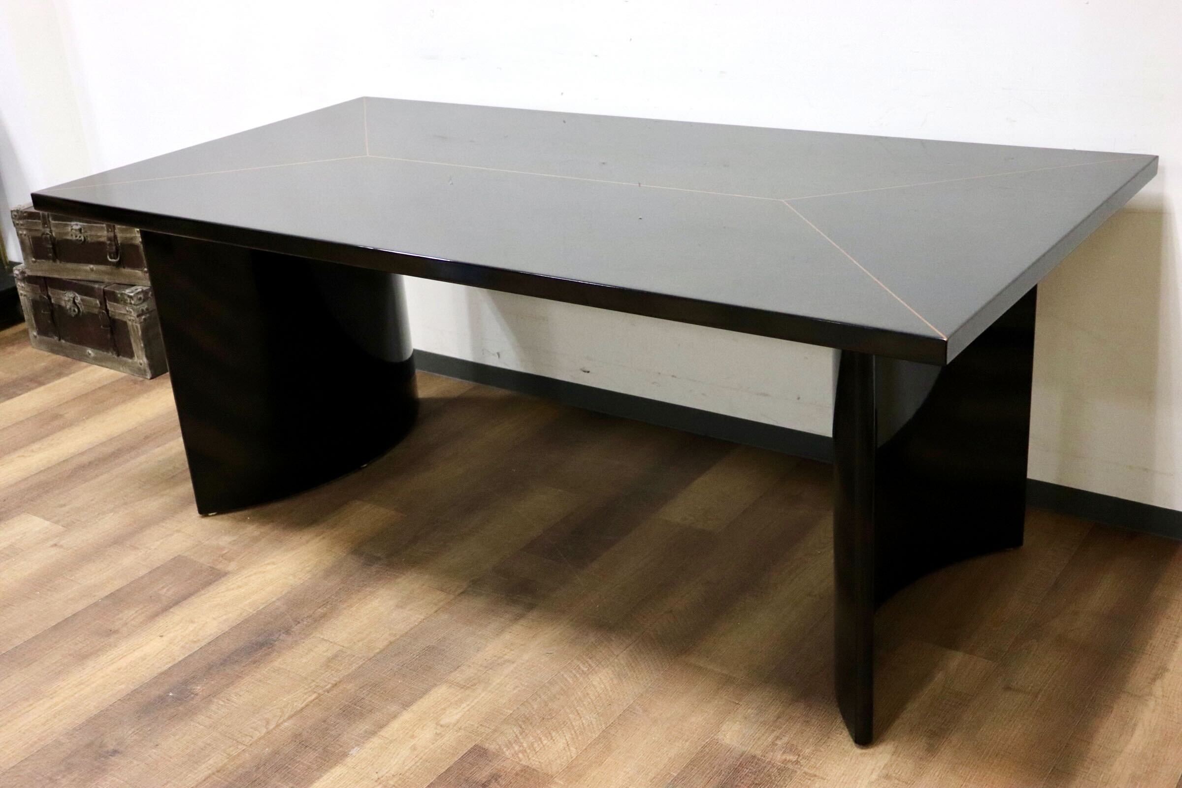 GMHS284○IDC大塚家具 スプレンダー ダイニングテーブル 食卓テーブル バーズアイメープル 最高級 エレガント ブラック モダン 定価約55万