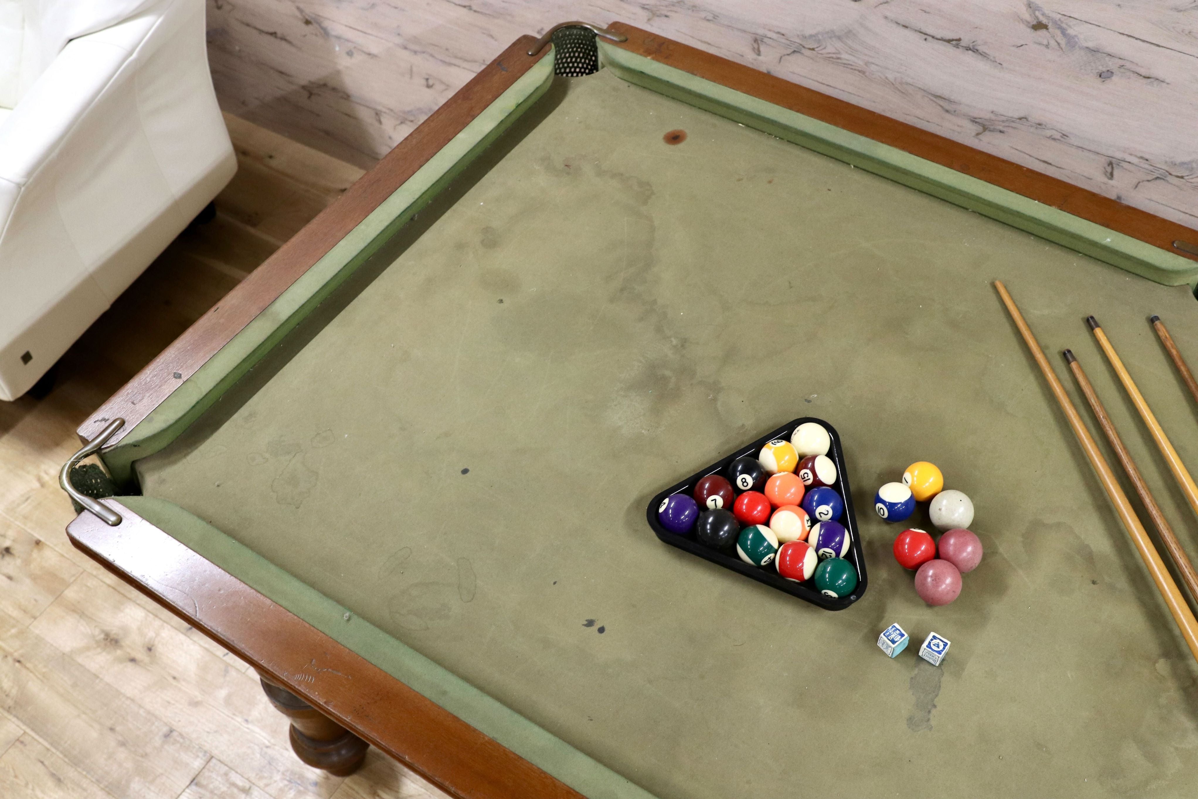 GMFN428○Howarth Nuttall 英国 イギリス アンティーク 1930年代 超希少 スヌーカーテーブル ビリヤード台 店舗什器 遊技台※発送不可