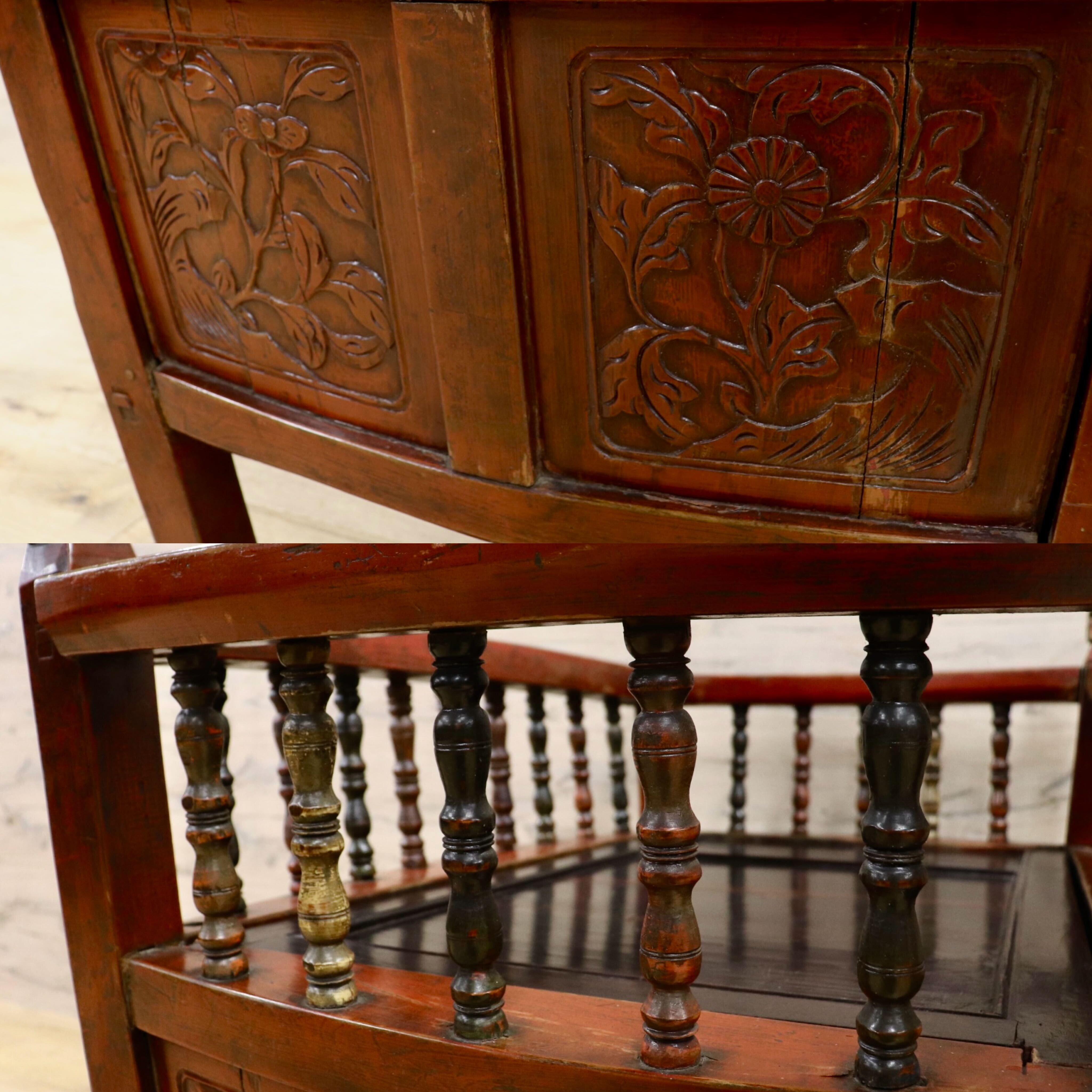 GMIH149◯中国美術 唐木家具 ゆりかご ベビーベッド アンティーク ヴィンテージ 飾り台 収納家具 店舗什器 木製 アジアン家具