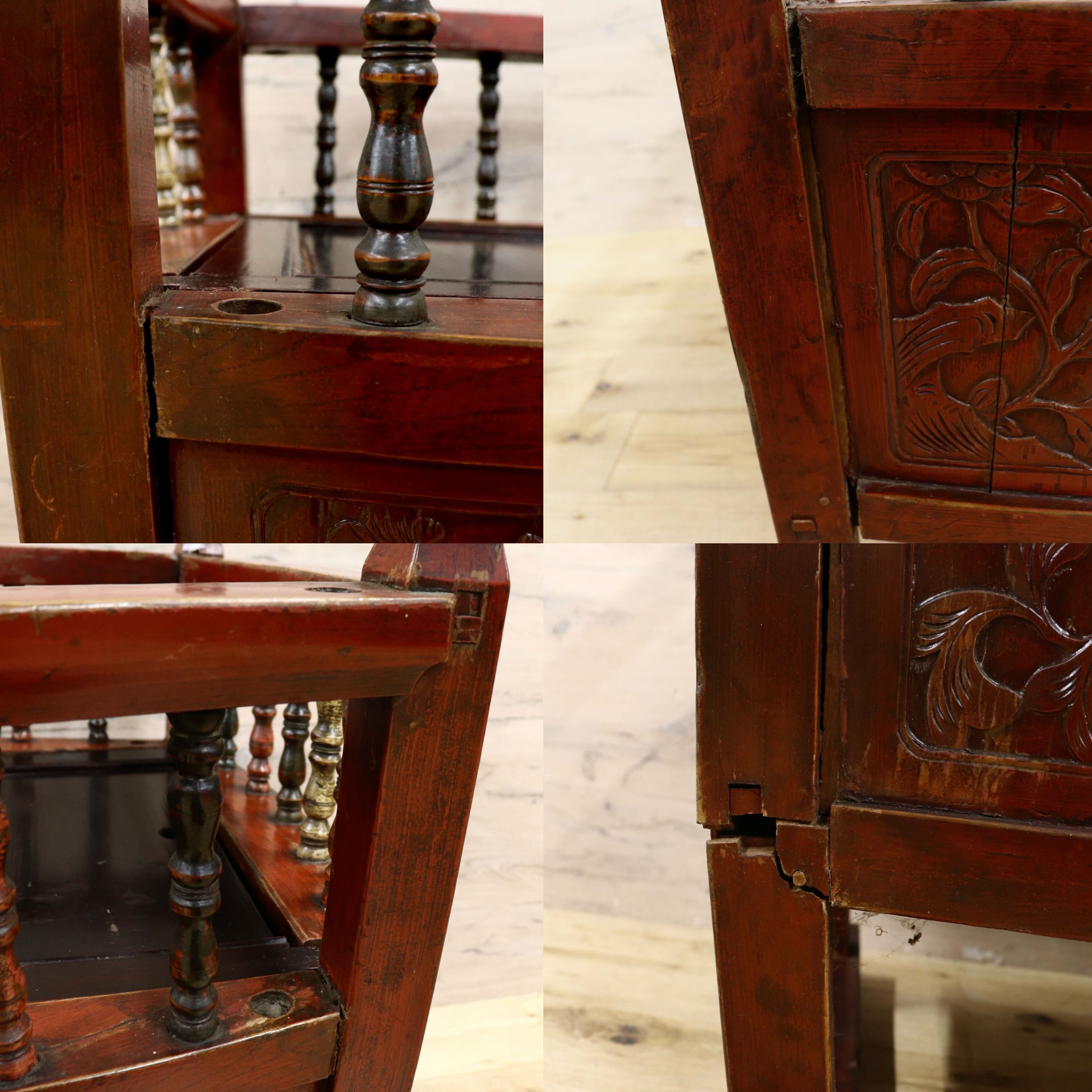 GMIH149◯中国美術 唐木家具 ゆりかご ベビーベッド アンティーク ヴィンテージ 飾り台 収納家具 店舗什器 木製 アジアン家具