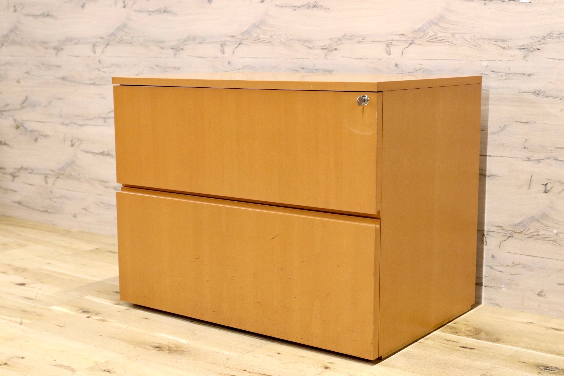 GMJH225E○Herman Miller / ハーマンミラー TSC-F-3-D ビーチ デスクキャビネット ラテラルファイル 二段引き出し オフィス ヴィンテージ