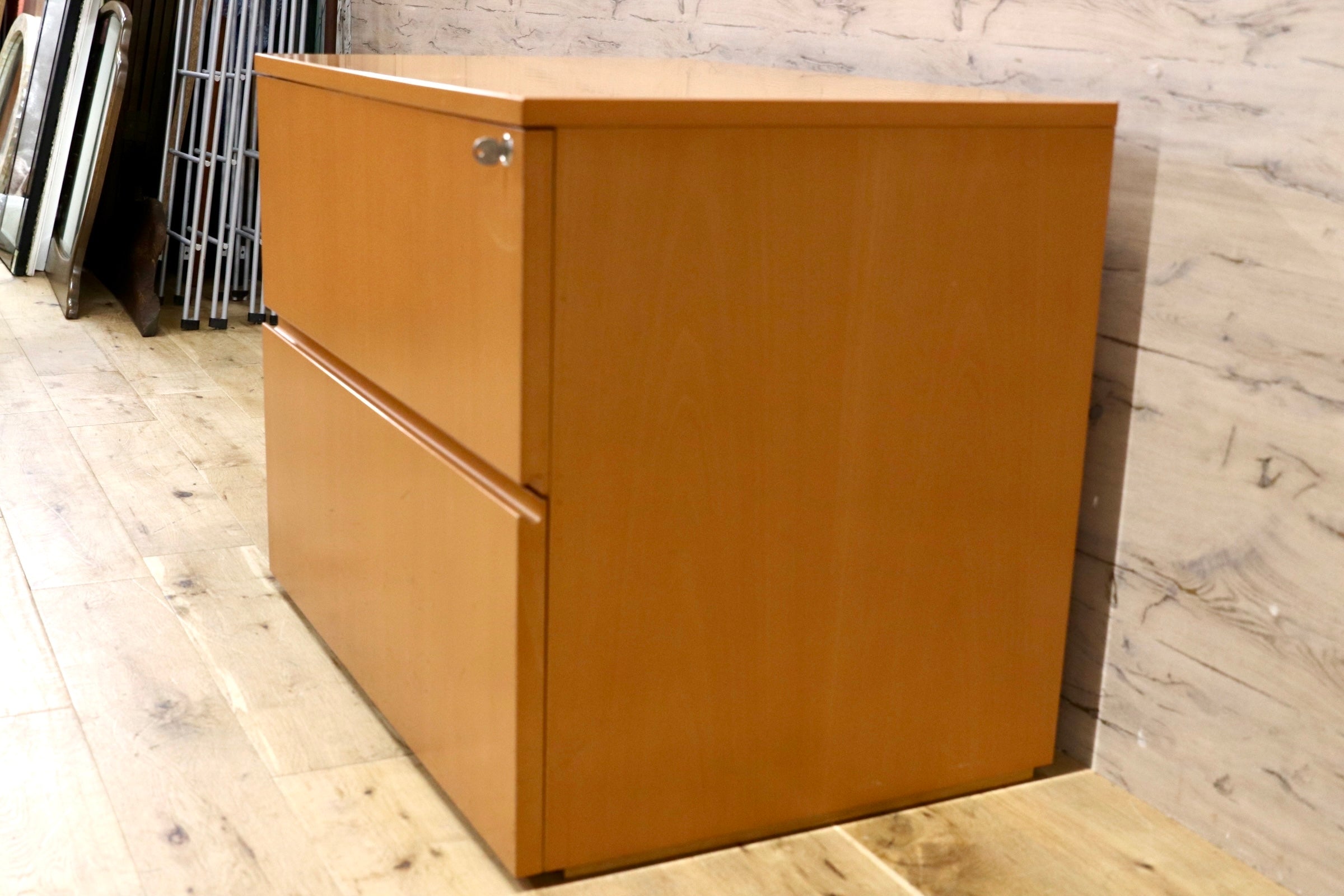 GMJH225E○Herman Miller / ハーマンミラー TSC-F-3-D ビーチ デスクキャビネット ラテラルファイル 二段引き出し オフィス ヴィンテージ