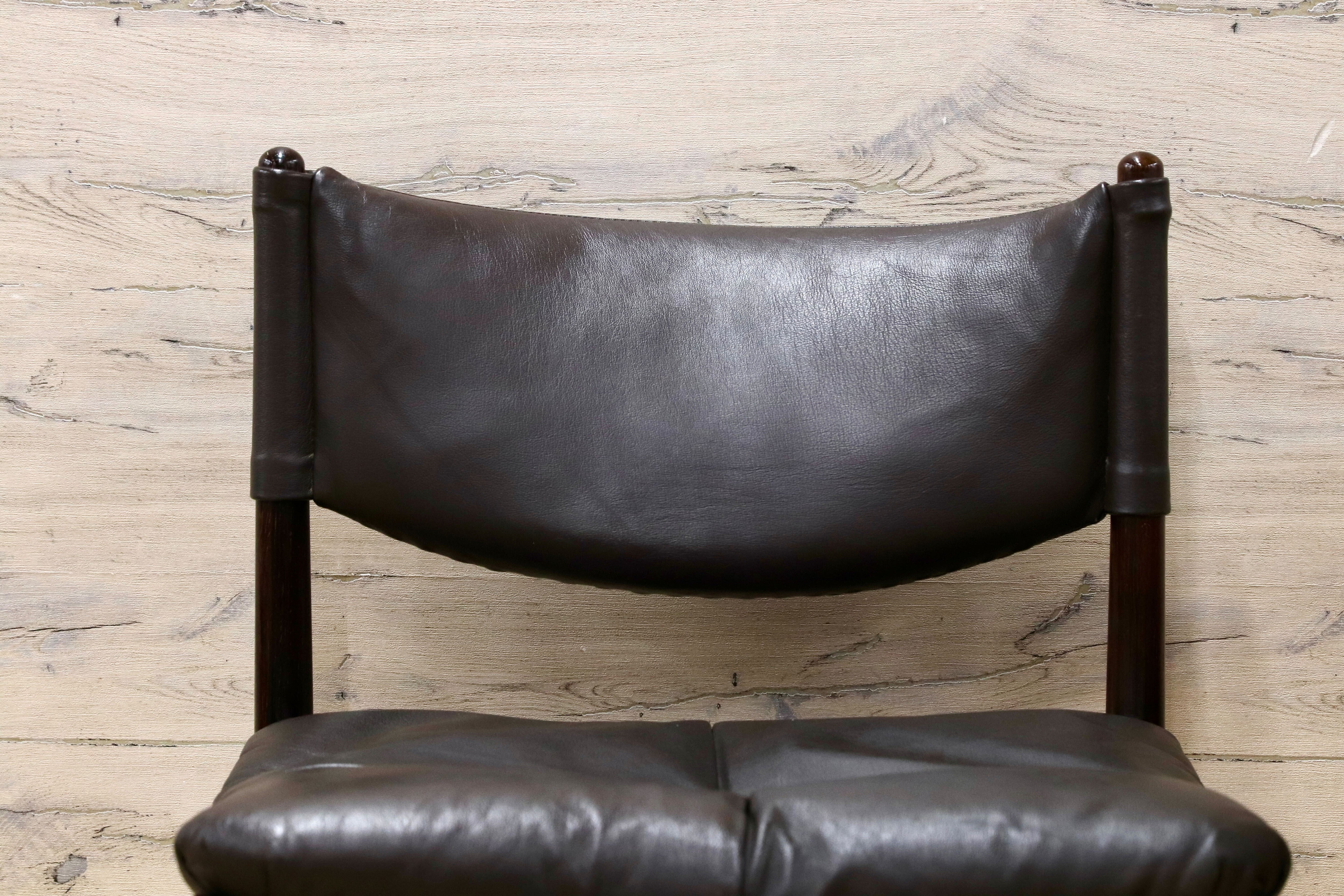 GMHK648C○Modus / モデュス アームレスチェア ダイニングチェア 椅子 レザー ローズウッド クリスチャン・ヴェデル 北欧 名作 家具 稀少