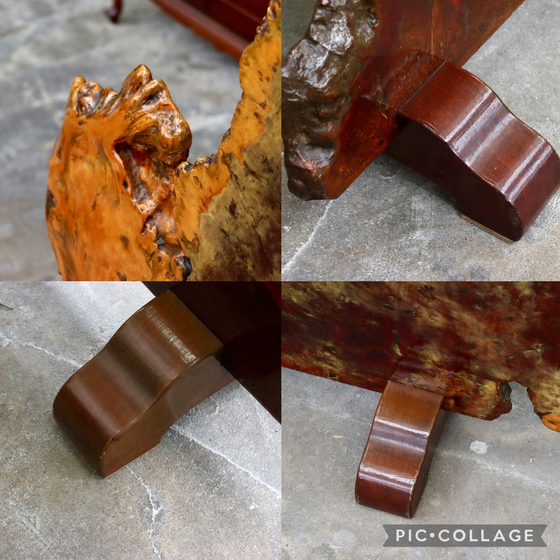 GMIS498○最高級 花梨材 一枚板 衝立 パーテーション 間仕切り 置物 玉杢 葡萄杢 オブジェ インテリア 和家具 和モダン 古民家 天然木