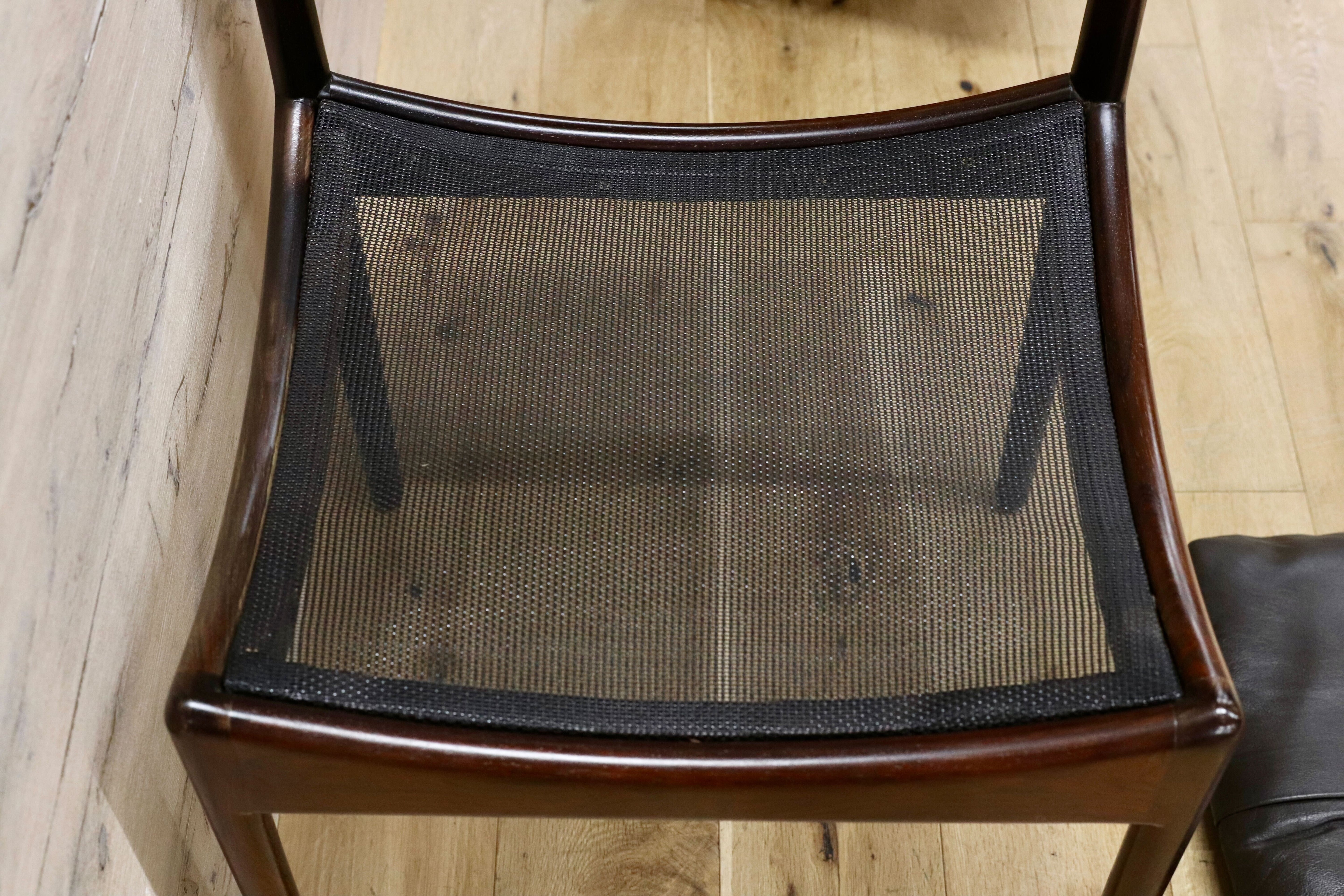 GMHK648C○Modus / モデュス アームレスチェア ダイニングチェア 椅子 レザー ローズウッド クリスチャン・ヴェデル 北欧 名作 家具 稀少