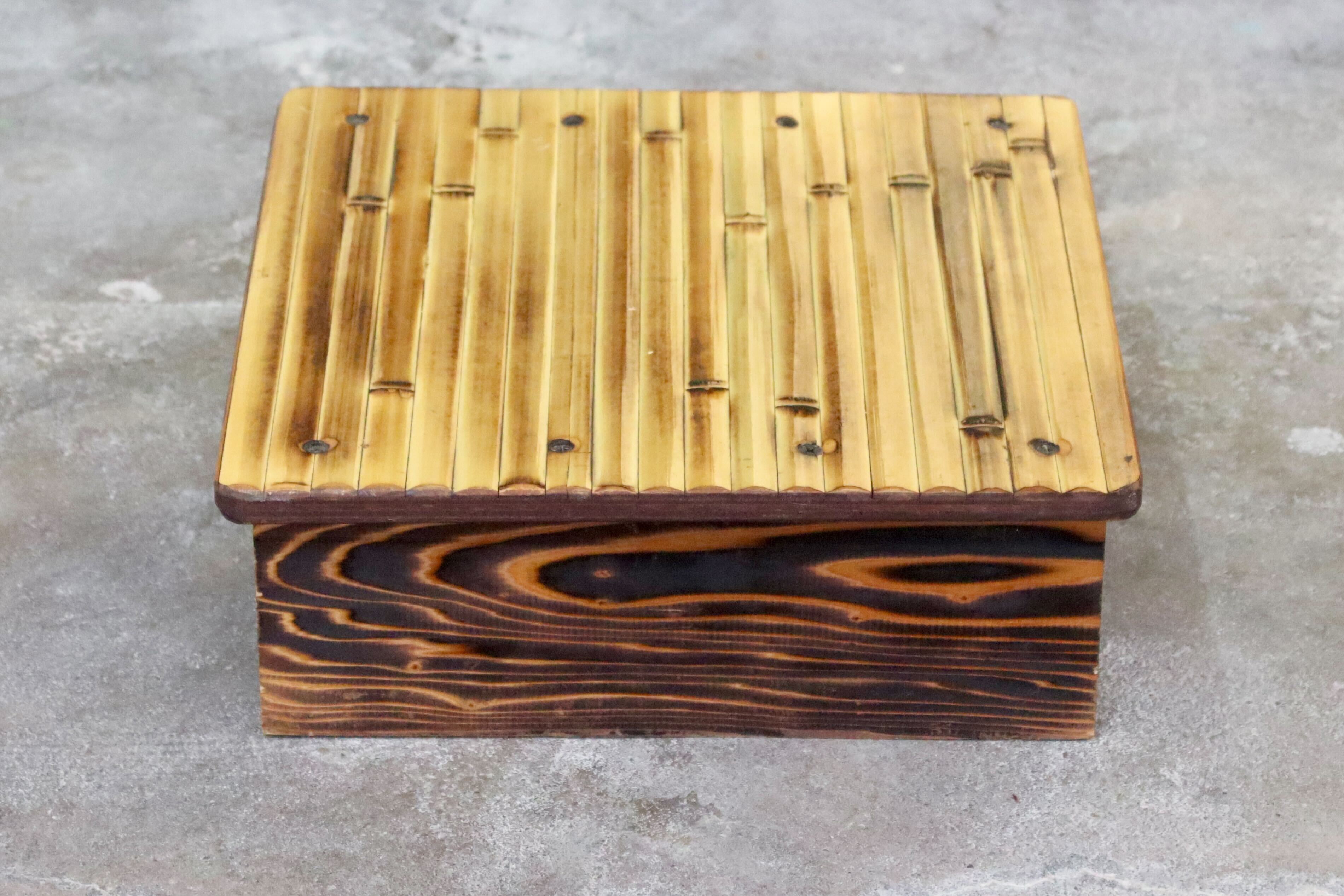 GMIK205○梅里竹芸 Umezato Bamboo Craft 竹家具 足置き台 踏み台 フットレスト 工芸品 バンブー 宮崎 高級