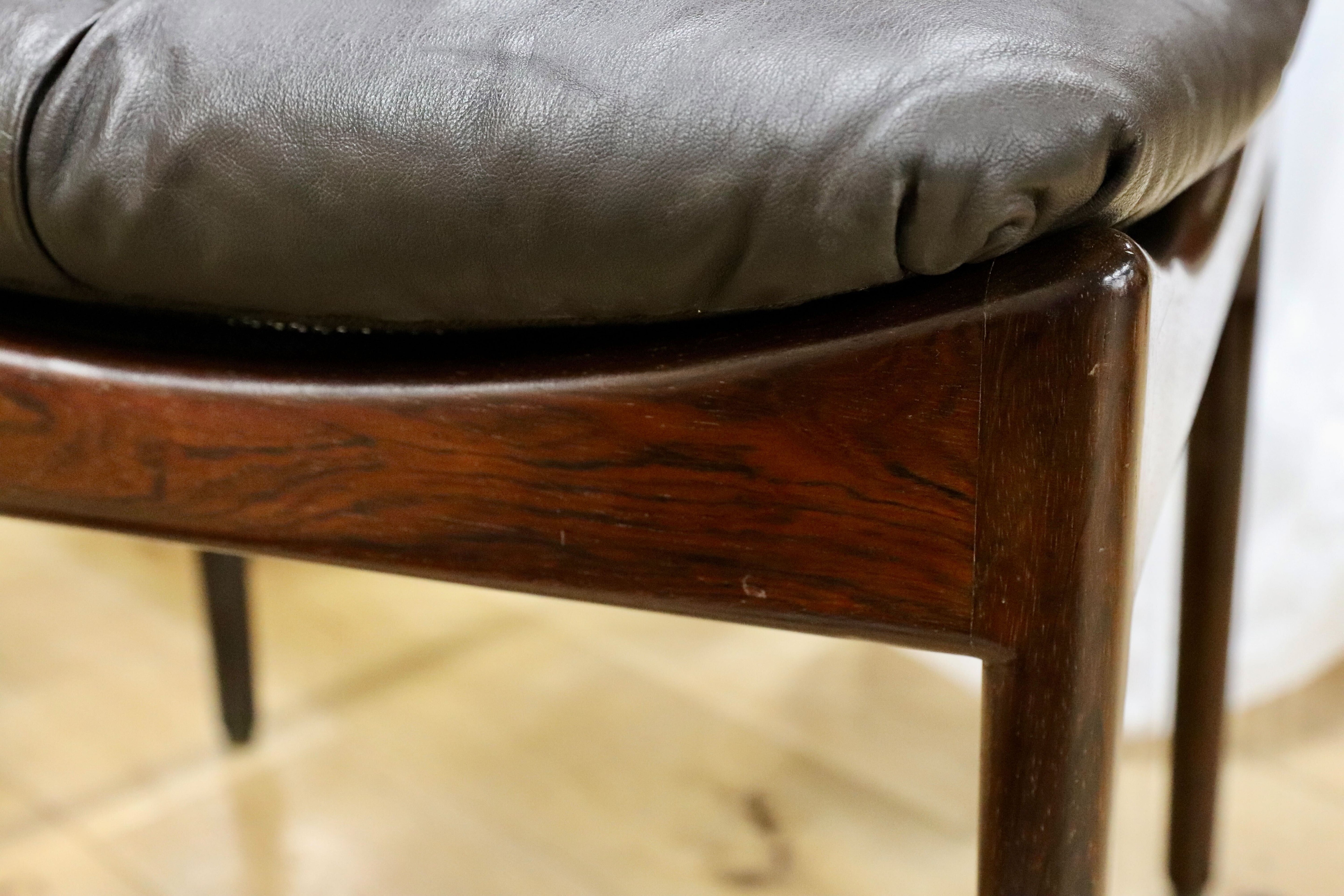 GMHK648C○Modus / モデュス アームレスチェア ダイニングチェア 椅子 レザー ローズウッド クリスチャン・ヴェデル 北欧 名作 家具 稀少