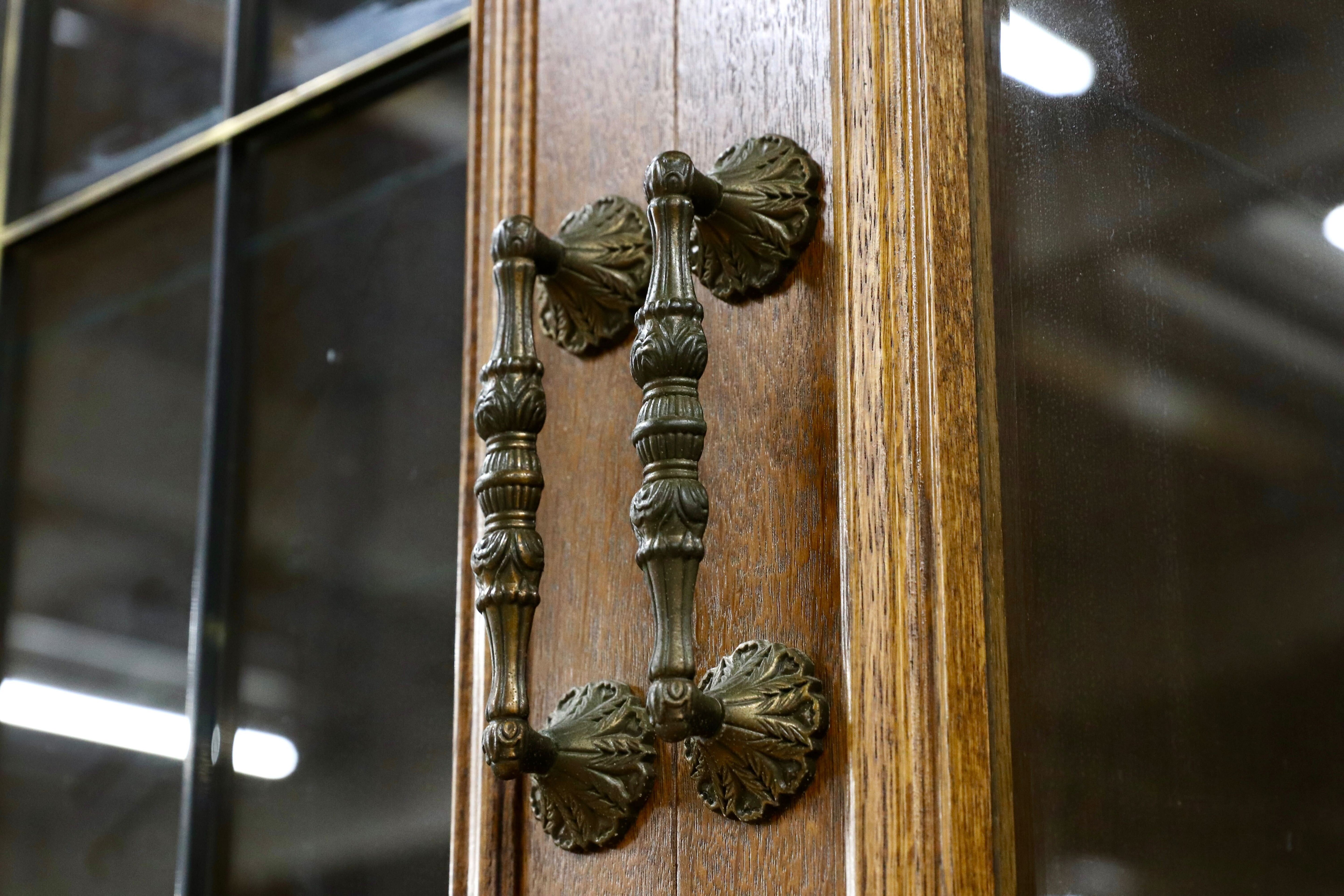 GMHK693○起立木工 / KIRITSU FURNITURE アンティーク キャビネット ブックキャビネット 飾り棚 オールド ヴィンテージ オーク レトロ