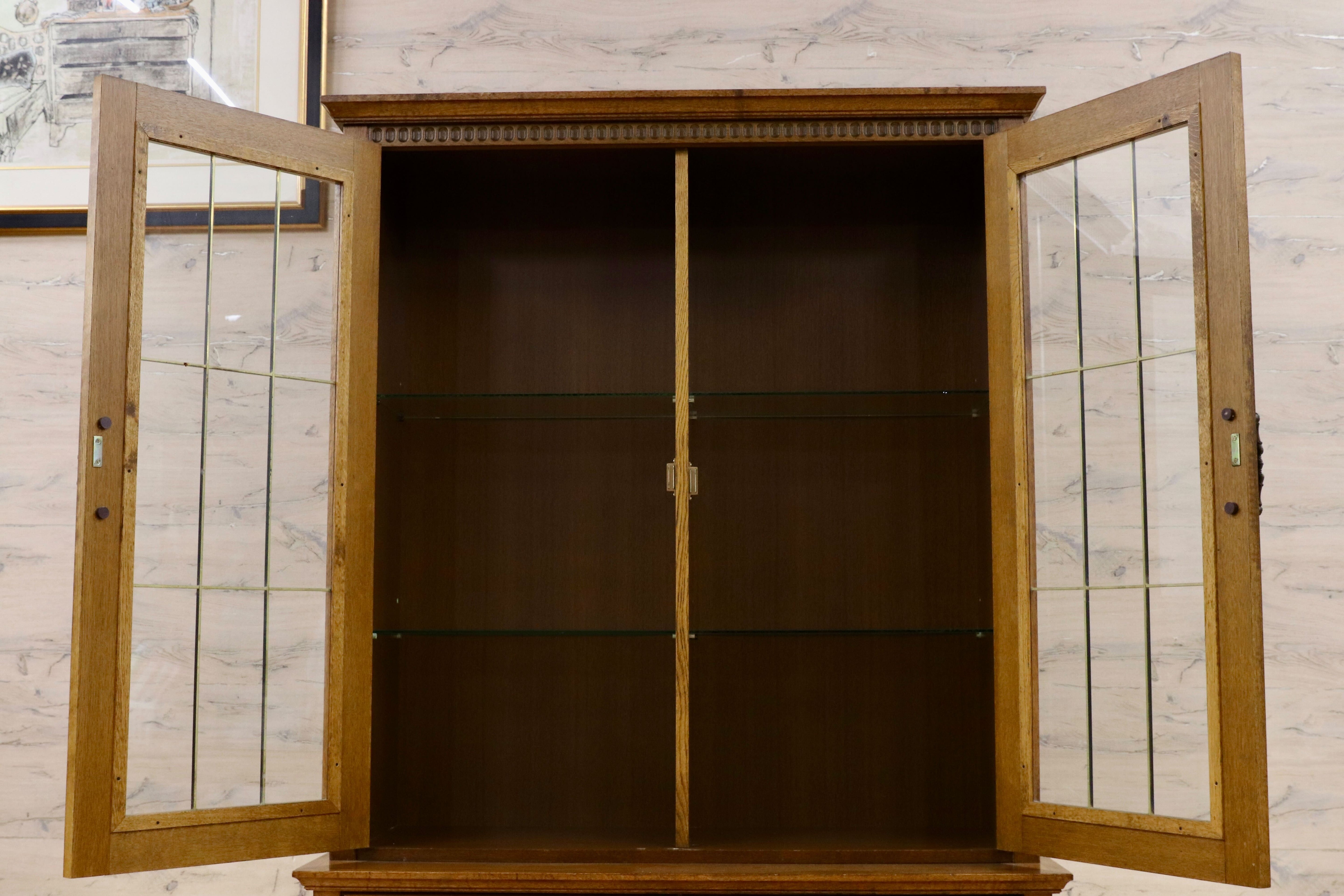 GMHK693○起立木工 / KIRITSU FURNITURE アンティーク キャビネット ブックキャビネット 飾り棚 オールド ヴィンテージ オーク レトロ