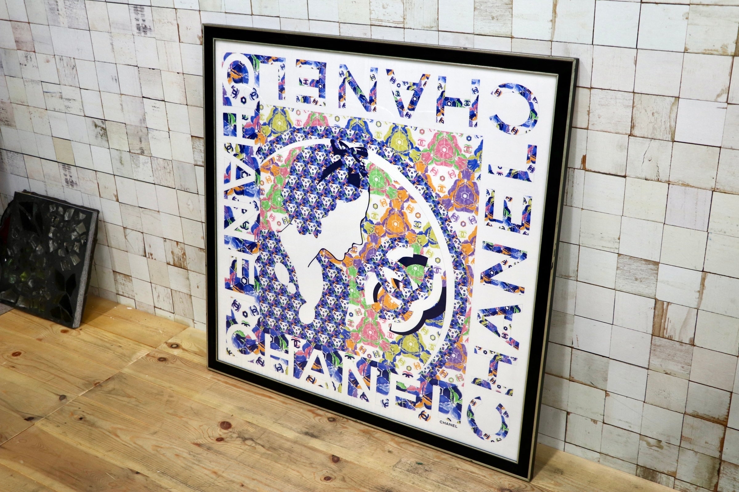 GMJK178〇CHANEL / シャネル シルクスカーフ 額装 アートパネル ウォールアート インテリア