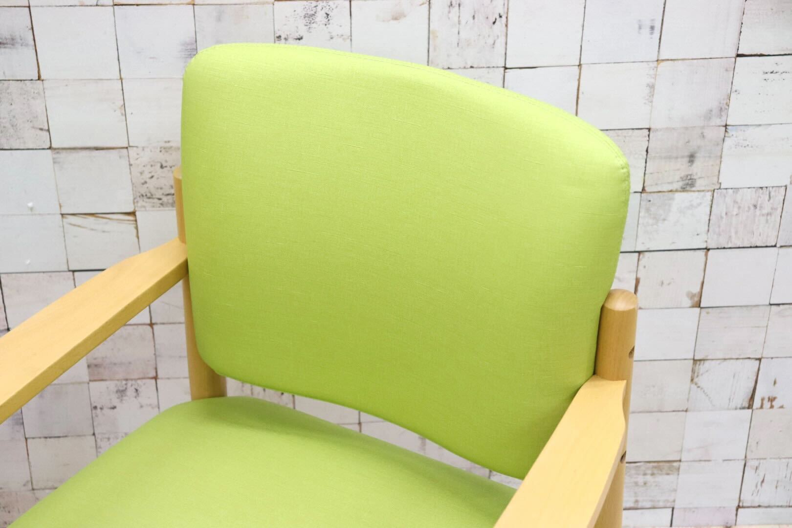 GMFT413G○LION / ライオン事務器 アームチェア オフィスチェア 椅子 2脚セット 合皮 イエローグリーン ナチュラル