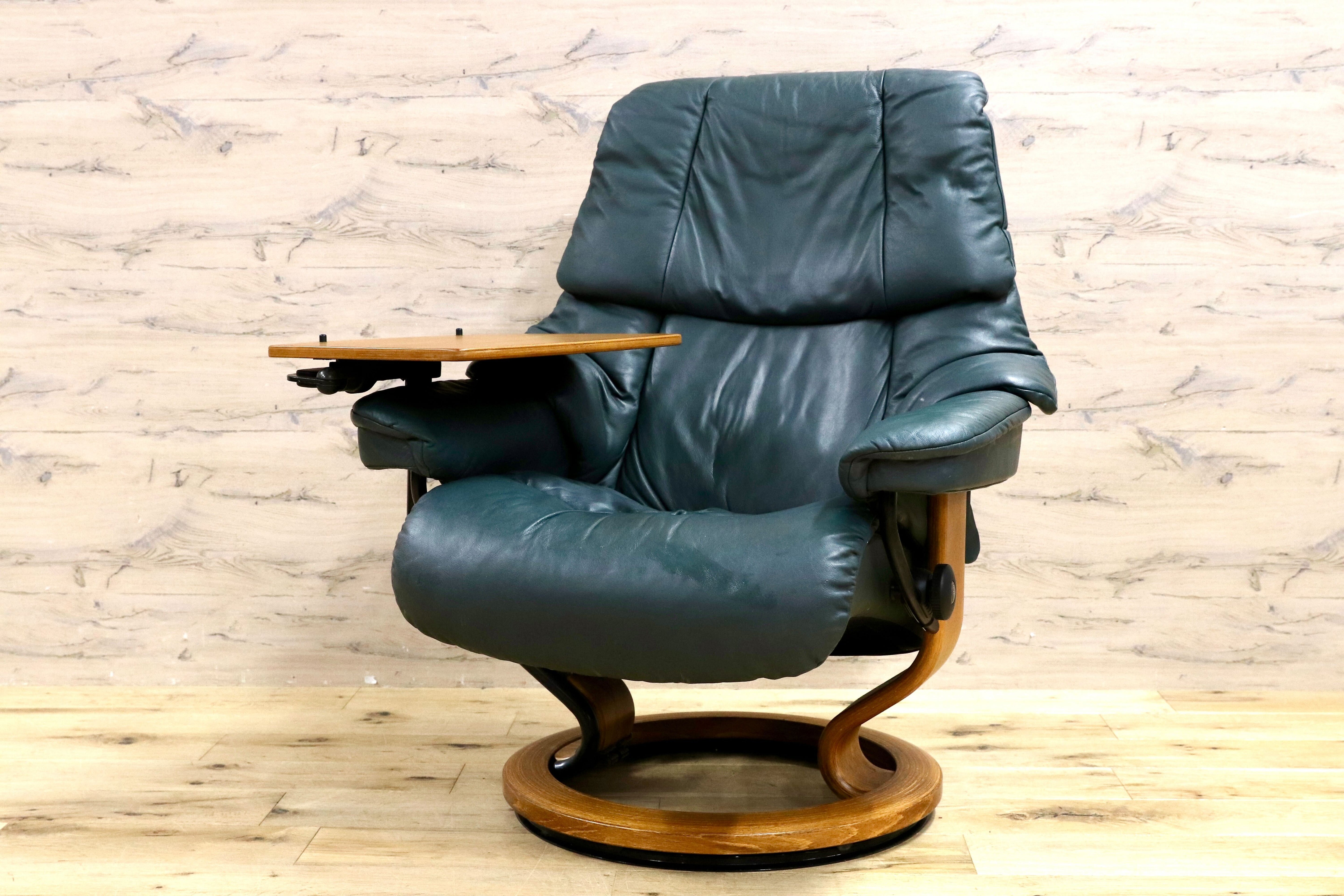 GMHH486○EKORNES / エコーネス RENO レノ リクライニングチェア パーソナルチェア 1人掛けソファ 総革 ダークグリーン 北欧 ノルウェー