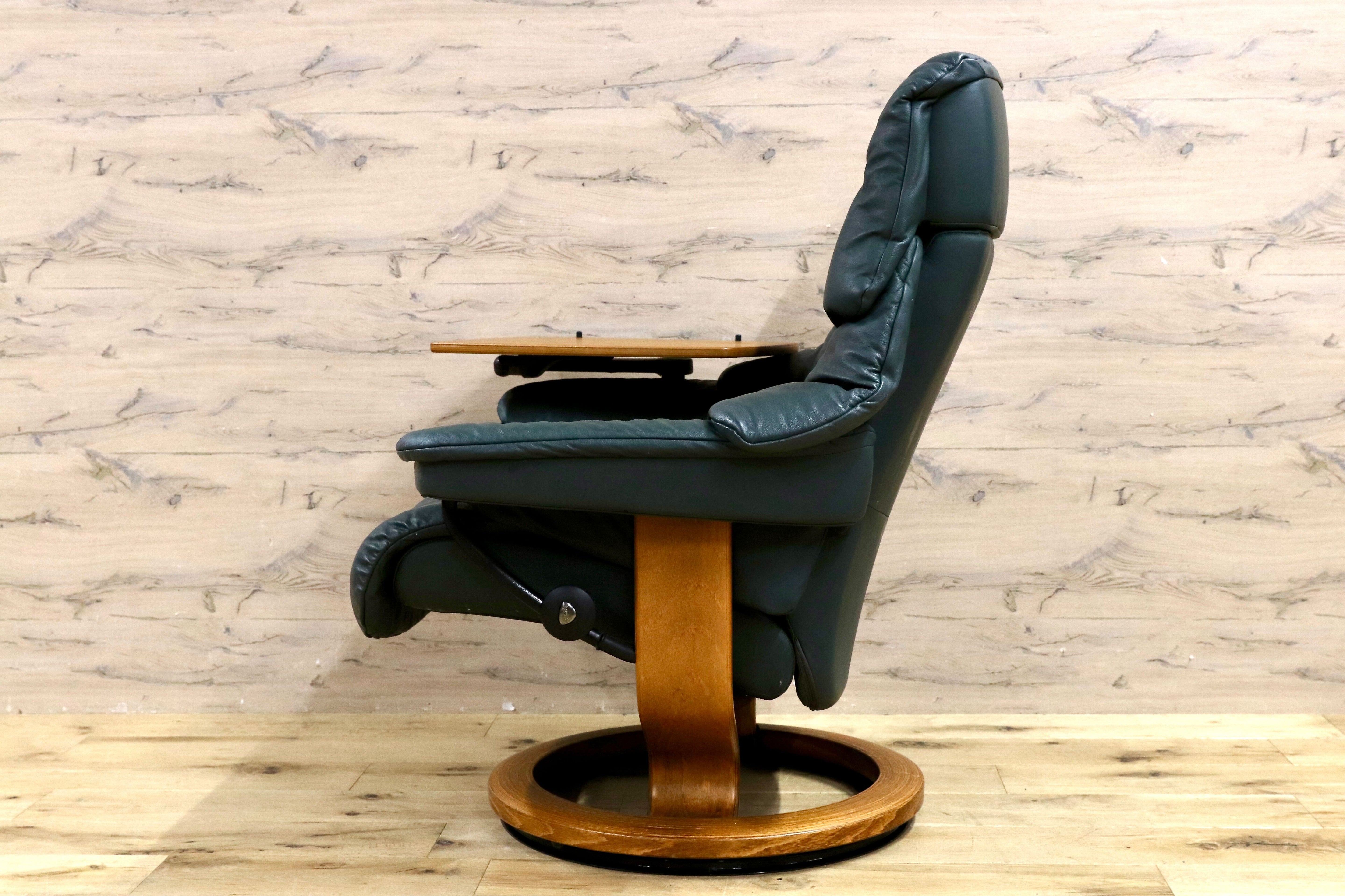 GMHH486○EKORNES / エコーネス RENO レノ リクライニングチェア パーソナルチェア 1人掛けソファ 総革 ダークグリーン 北欧 ノルウェー