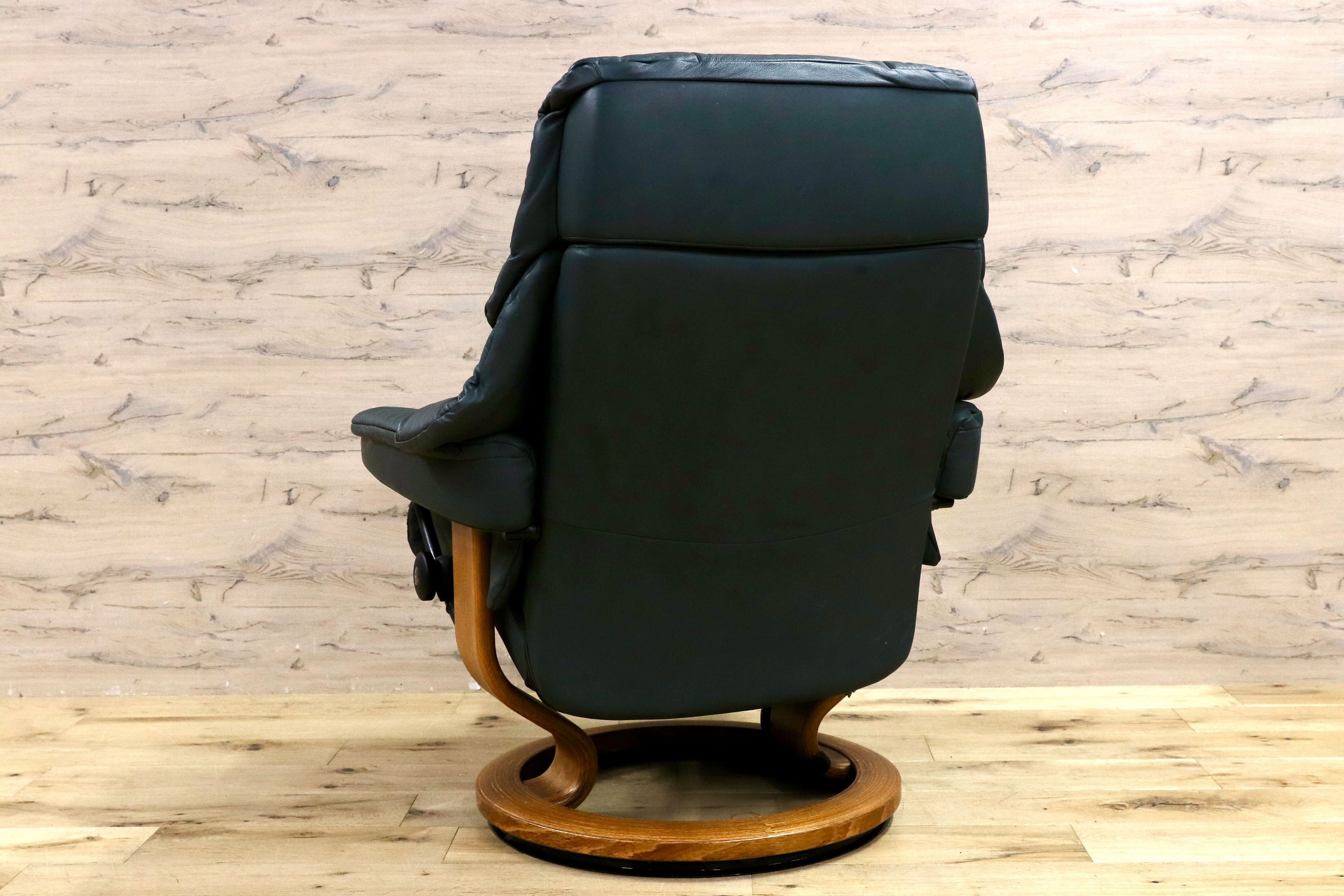 GMHH486○EKORNES / エコーネス RENO レノ リクライニングチェア パーソナルチェア 1人掛けソファ 総革 ダークグリーン 北欧 ノルウェー