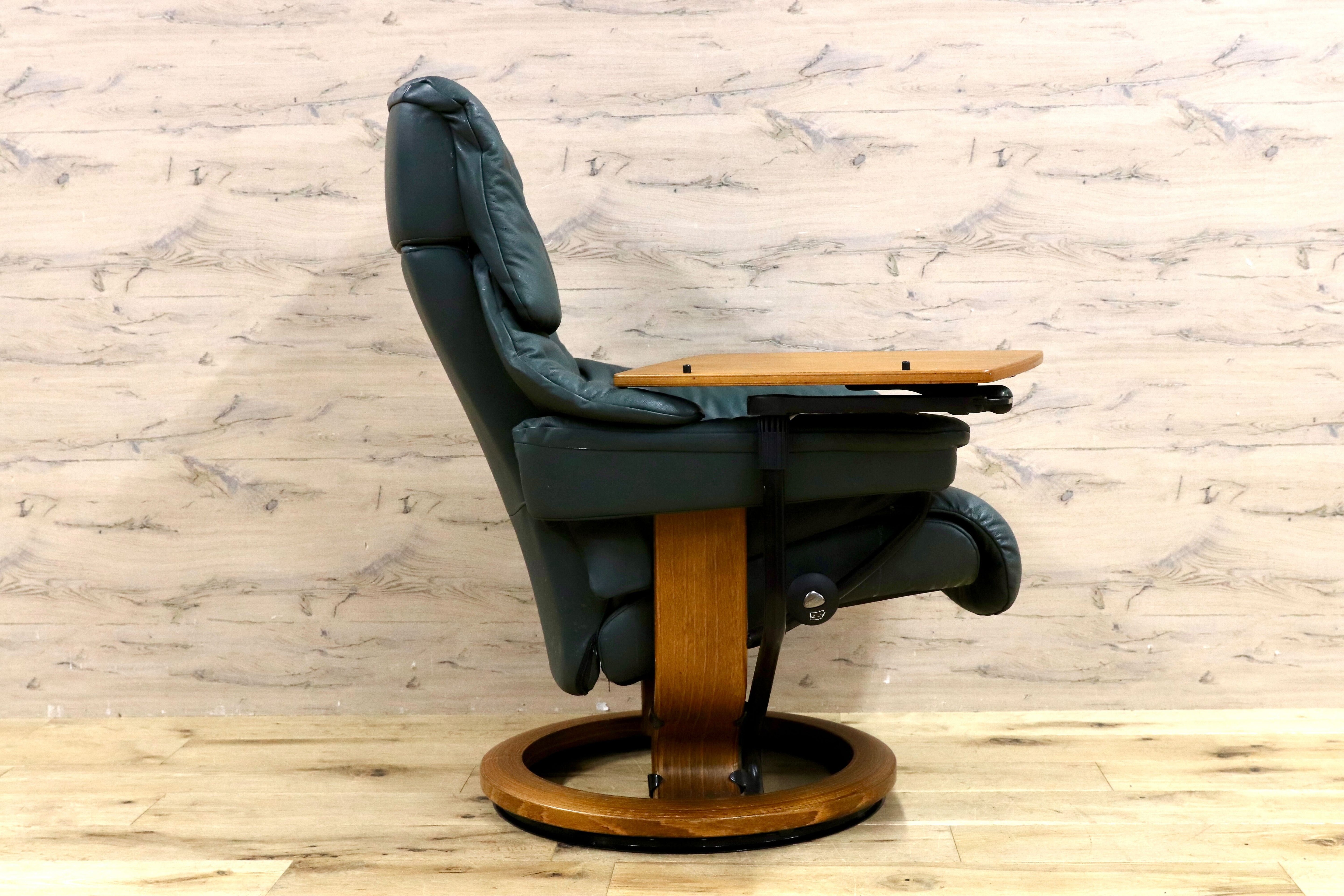 GMHH486○EKORNES / エコーネス RENO レノ リクライニングチェア パーソナルチェア 1人掛けソファ 総革 ダークグリーン 北欧 ノルウェー