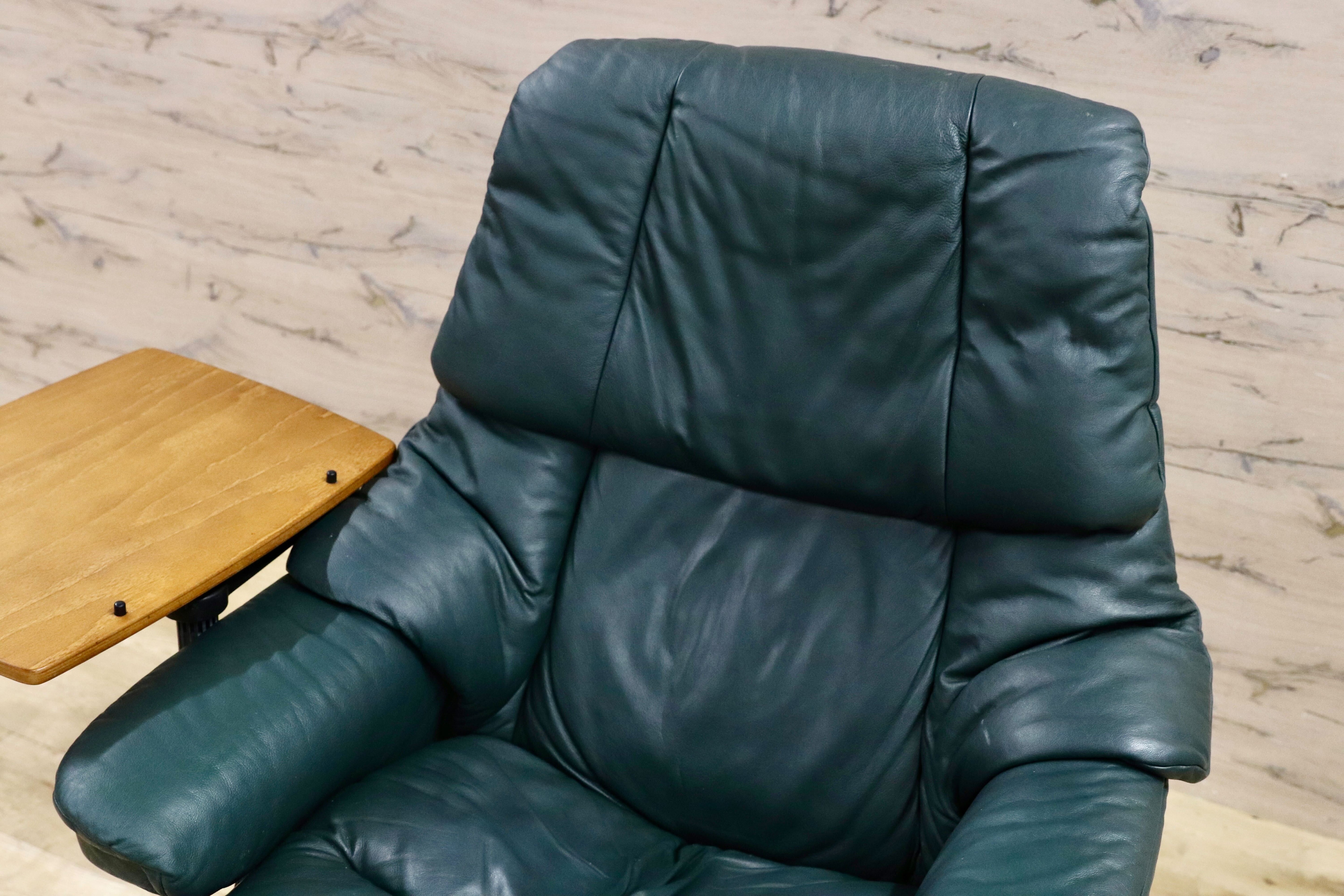 GMHH486○EKORNES / エコーネス RENO レノ リクライニングチェア パーソナルチェア 1人掛けソファ 総革 ダークグリーン 北欧 ノルウェー