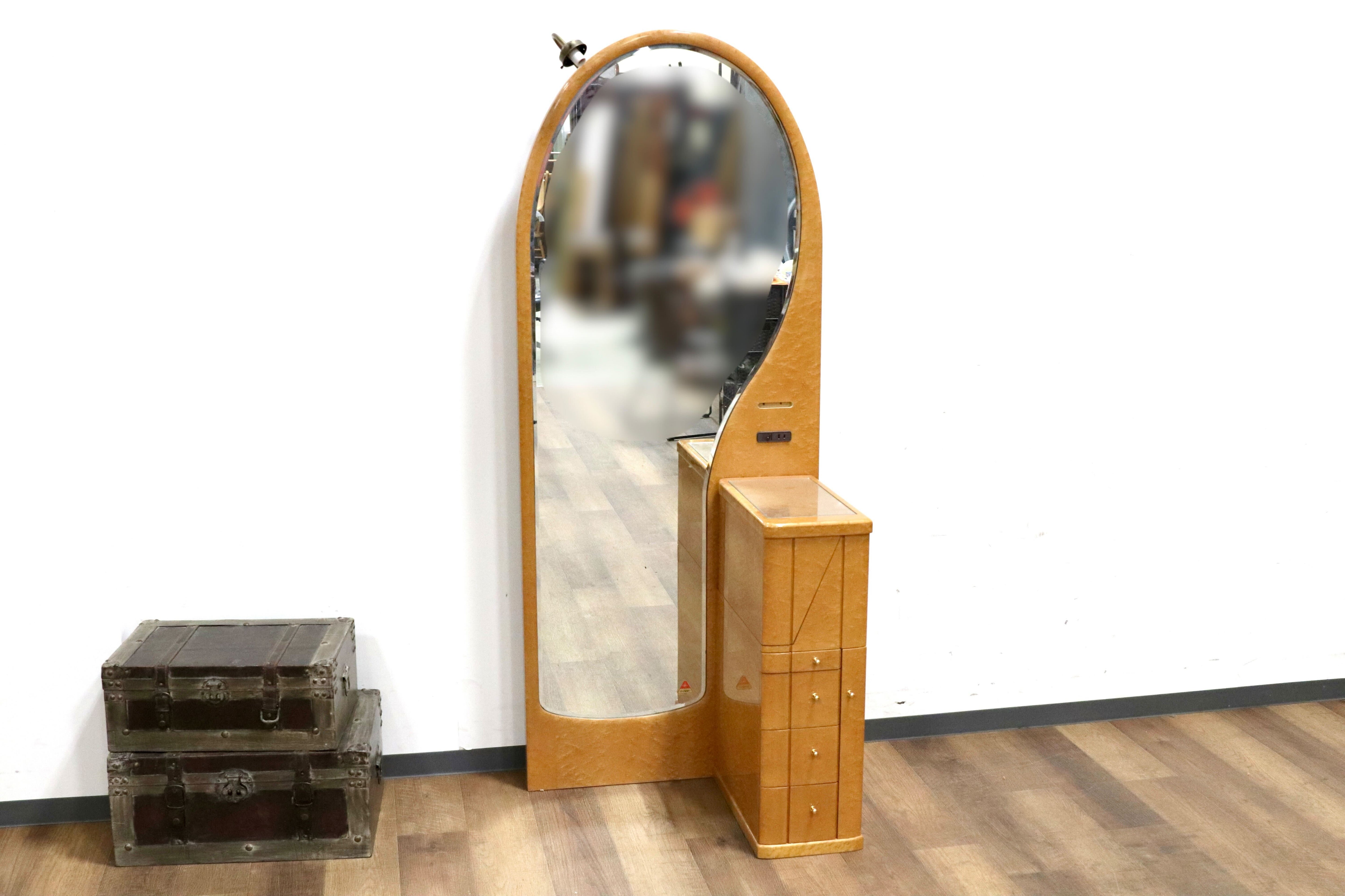 GMIH130○IDC大塚家具 サイナカ アートファニチャー バーズアイメープル ドレッサー 鏡台 化粧台 クラシック エレガント ヴィンテージ