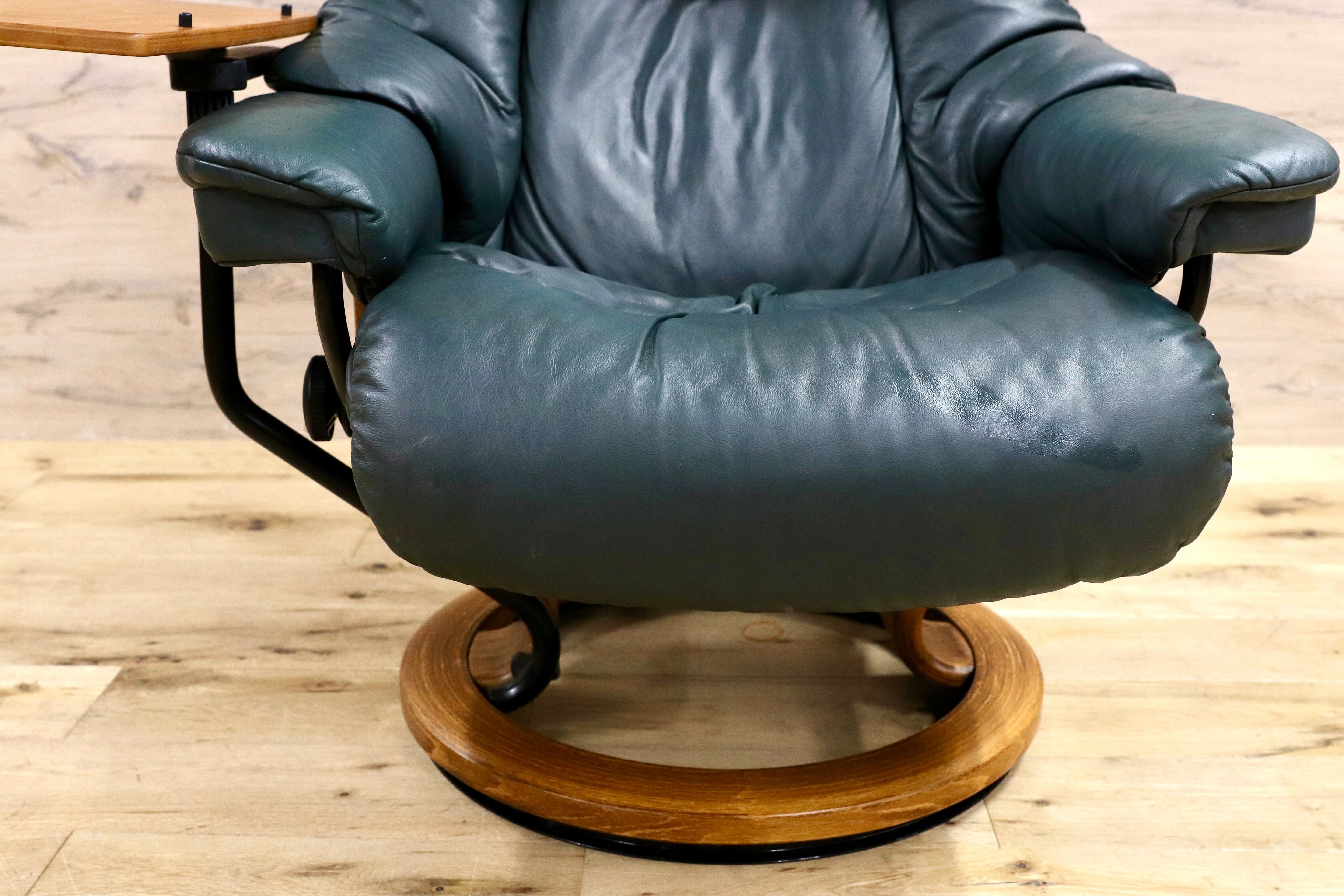 GMHH486○EKORNES / エコーネス RENO レノ リクライニングチェア パーソナルチェア 1人掛けソファ 総革 ダークグリーン 北欧 ノルウェー