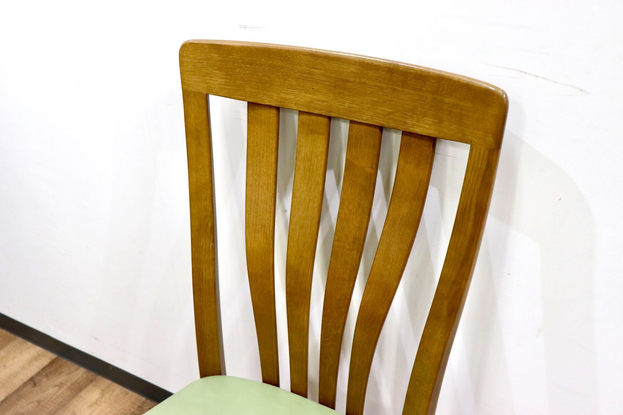 GMGS200C○karimoku / カリモク ダイニングチェア 食卓椅子 ハイバック オーク材 レザー グリーン 和モダン カントリー 国産家具 廃番