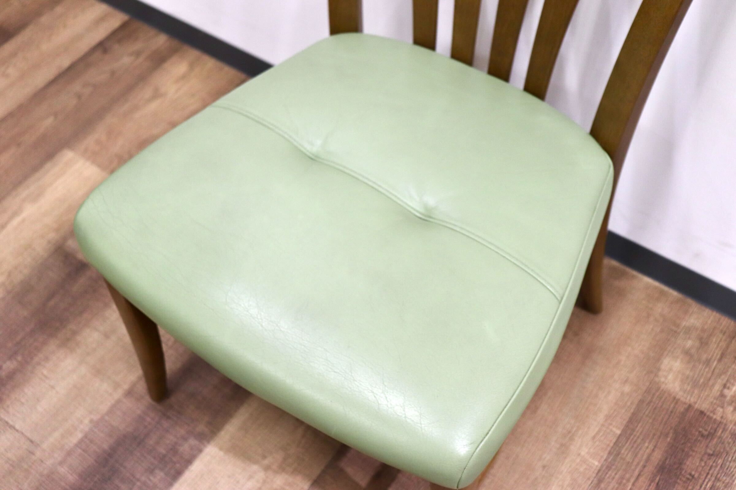 GMGS200C○karimoku / カリモク ダイニングチェア 食卓椅子 ハイバック オーク材 レザー グリーン 和モダン カントリー 国産家具 廃番