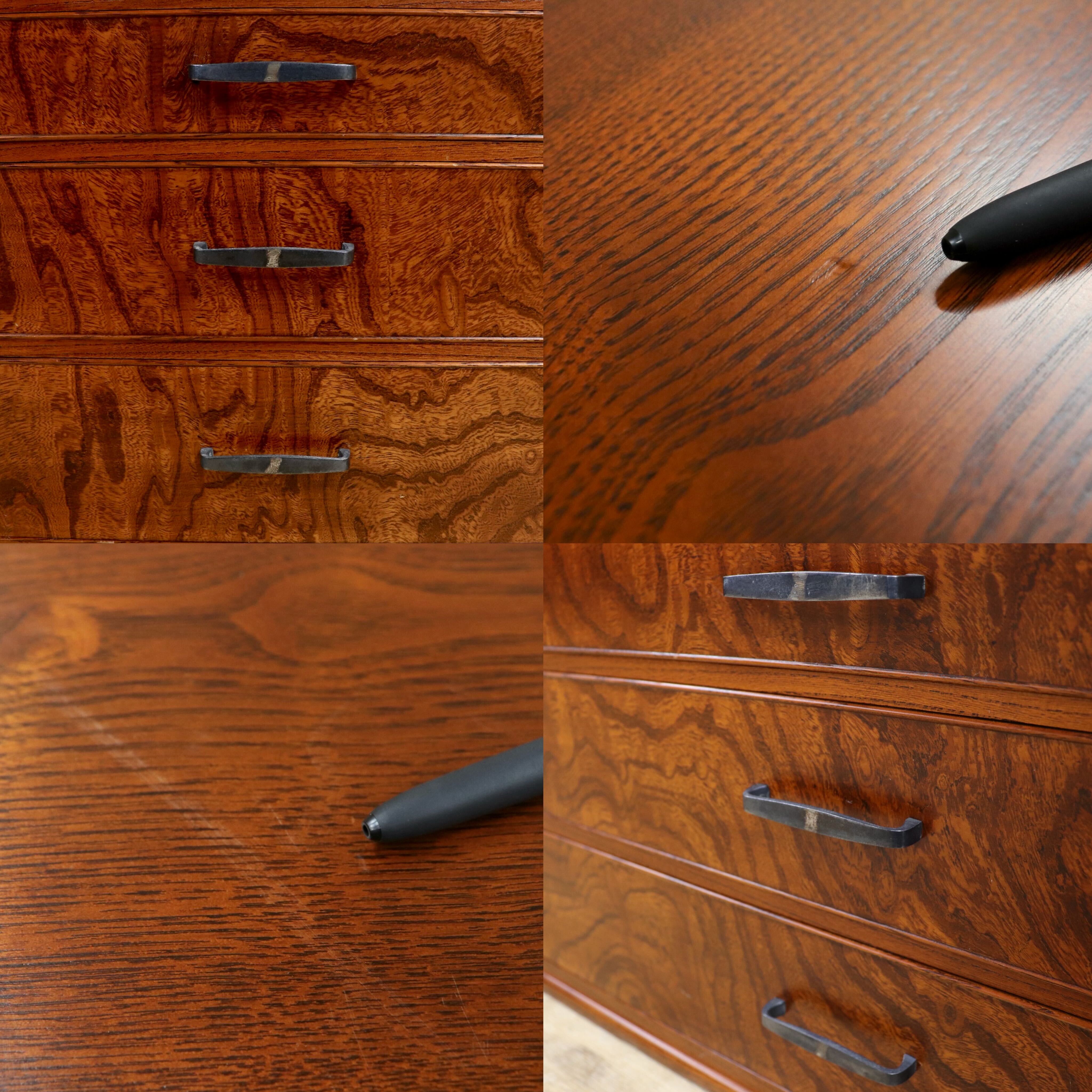 GMIH311D○小箪笥 小引き出し 小物入れ 書類整理箱 ミニチェスト 収納 欅材 3段 古道具 民芸家具 和製アンティーク レトロ