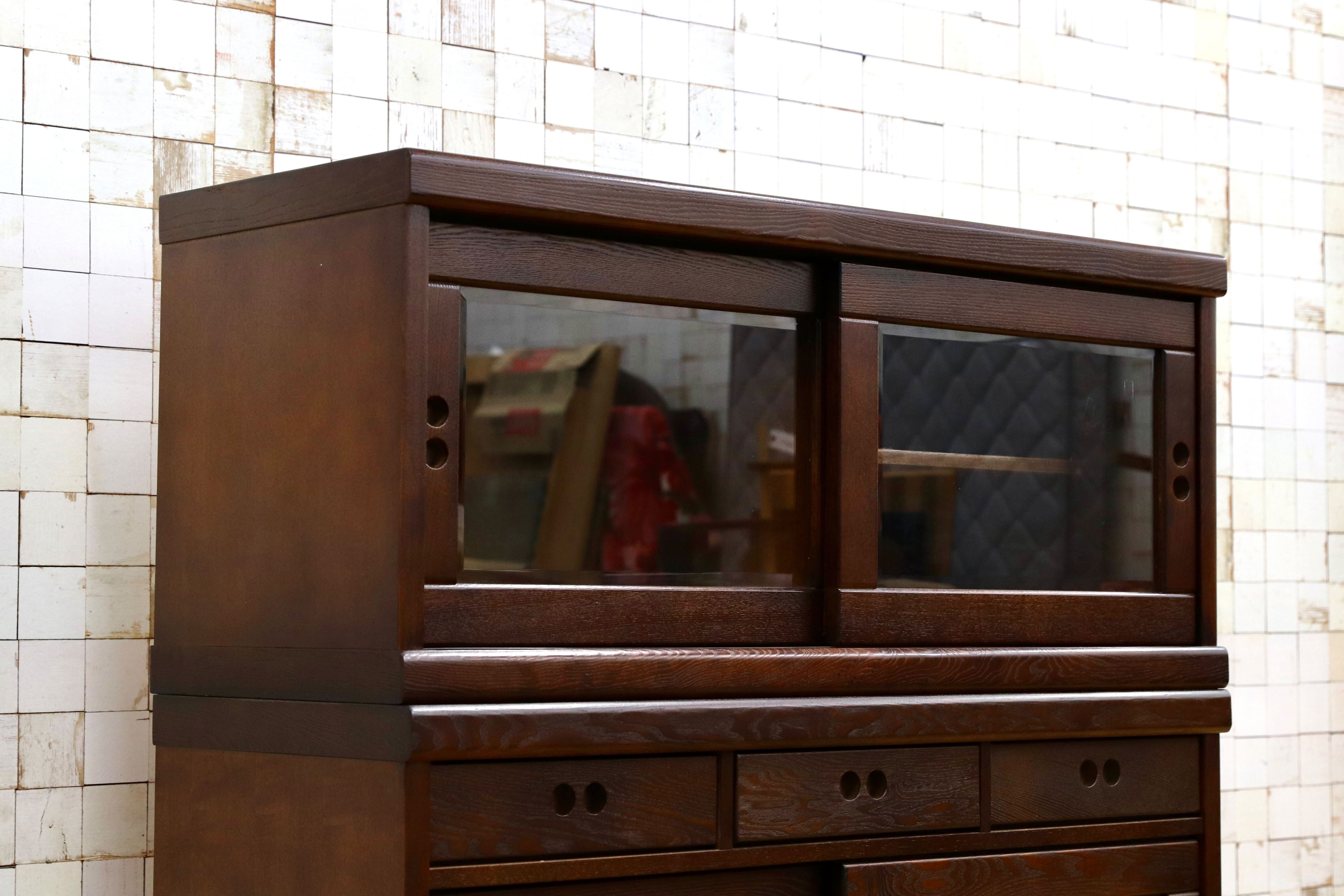 GMET009○大雪木工 ポトフ キャビネット カップボード リビングボード 収納家具 飾り棚 旭川家具