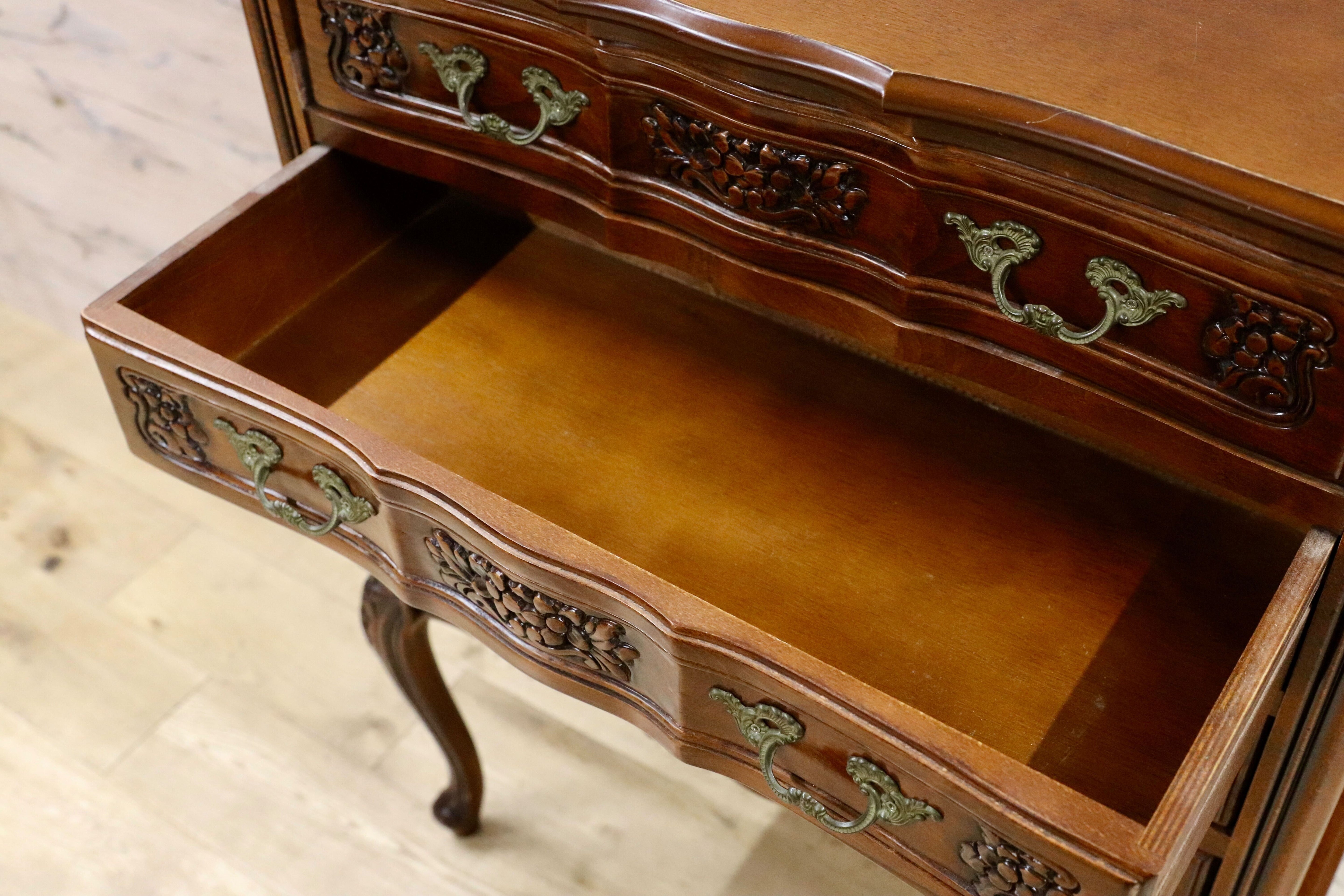 GMHS549○イタリア製 クラシック ヨーロピアン 4段チェスト 小物入れ 収納家具 サイドチェスト 輸入家具 西洋 アンティーク調 定価約18.7万