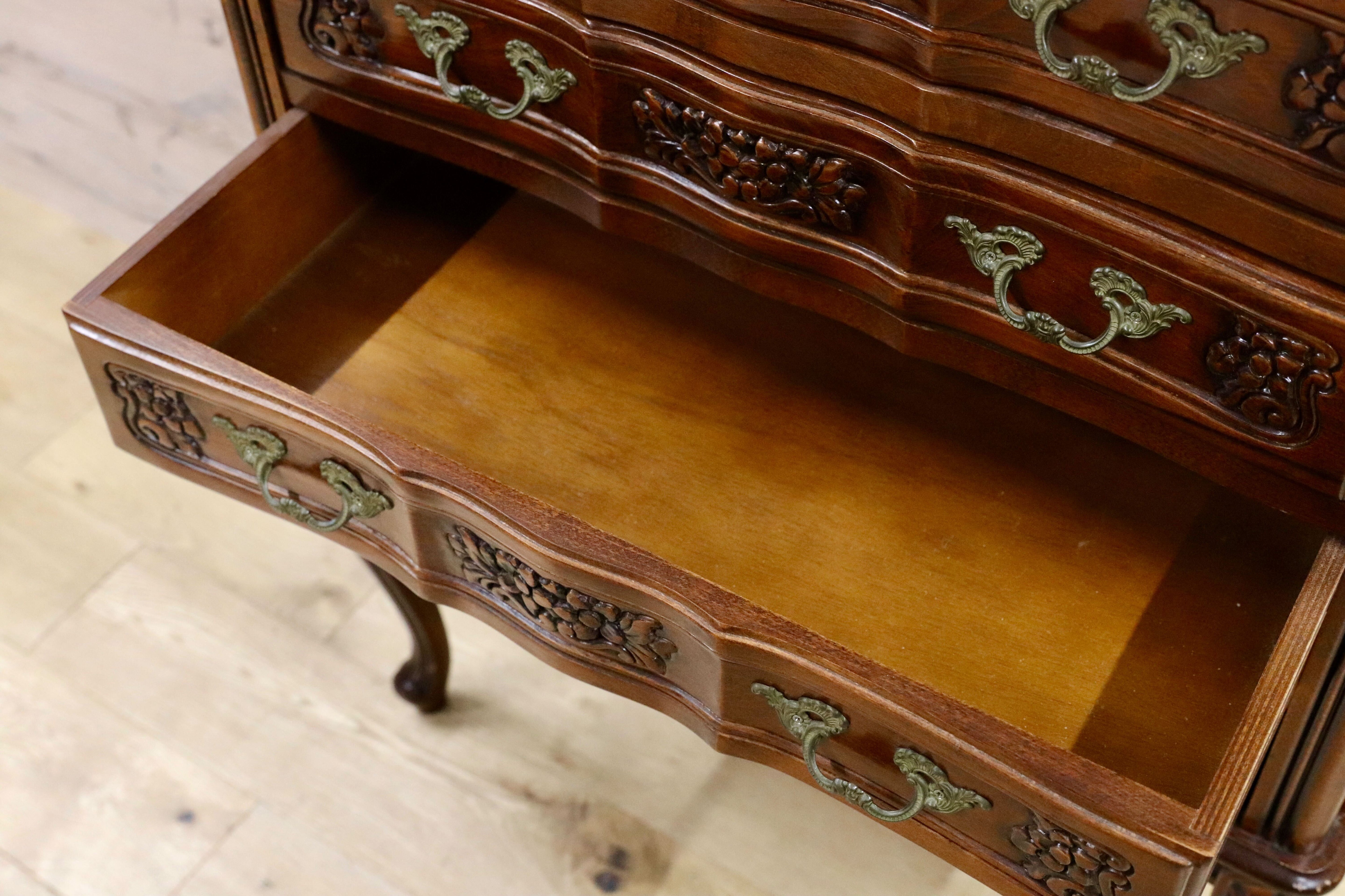 GMHS549○イタリア製 クラシック ヨーロピアン 4段チェスト 小物入れ 収納家具 サイドチェスト 輸入家具 西洋 アンティーク調 定価約18.7万