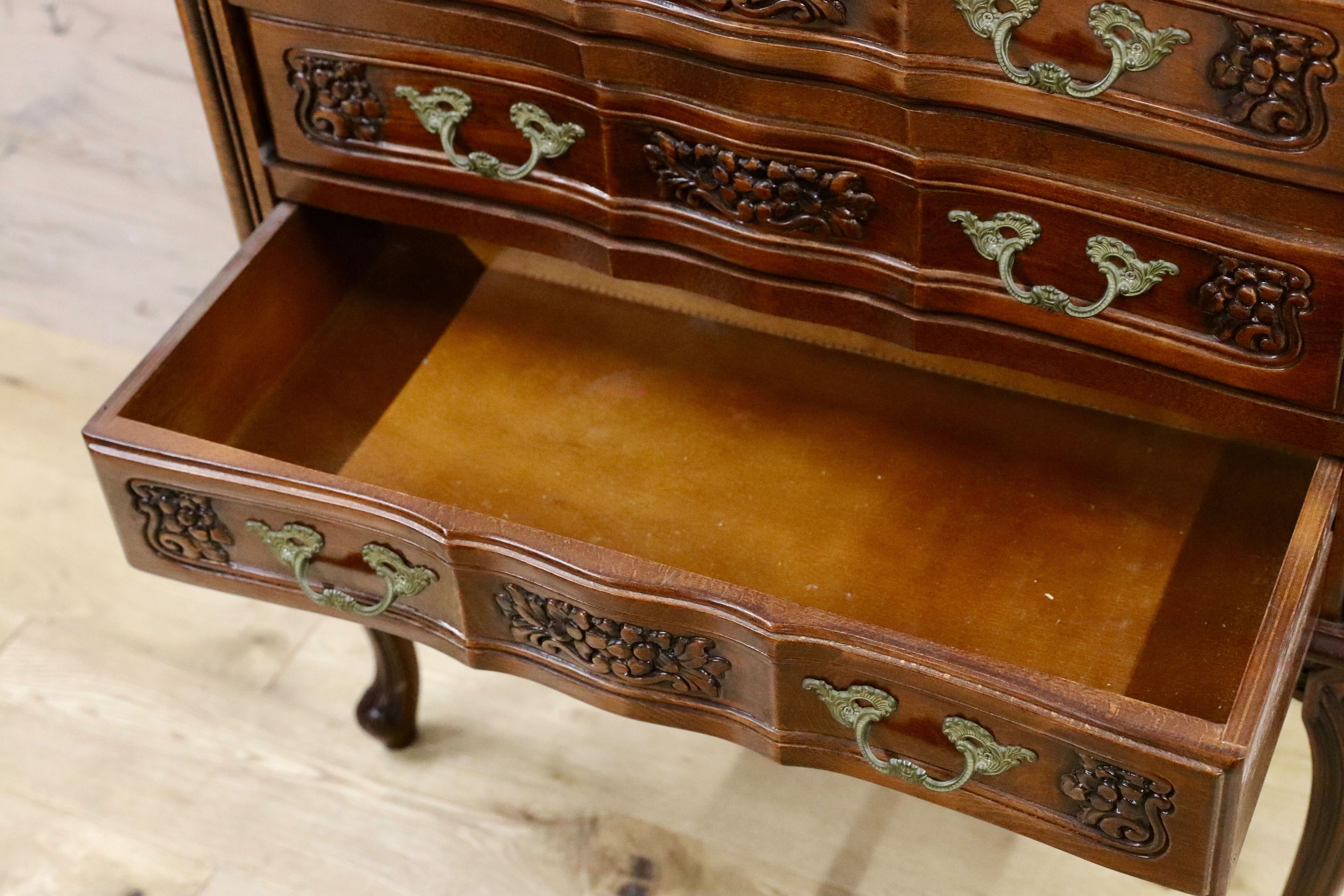 GMHS549○イタリア製 クラシック ヨーロピアン 4段チェスト 小物入れ 収納家具 サイドチェスト 輸入家具 西洋 アンティーク調 定価約18.7万