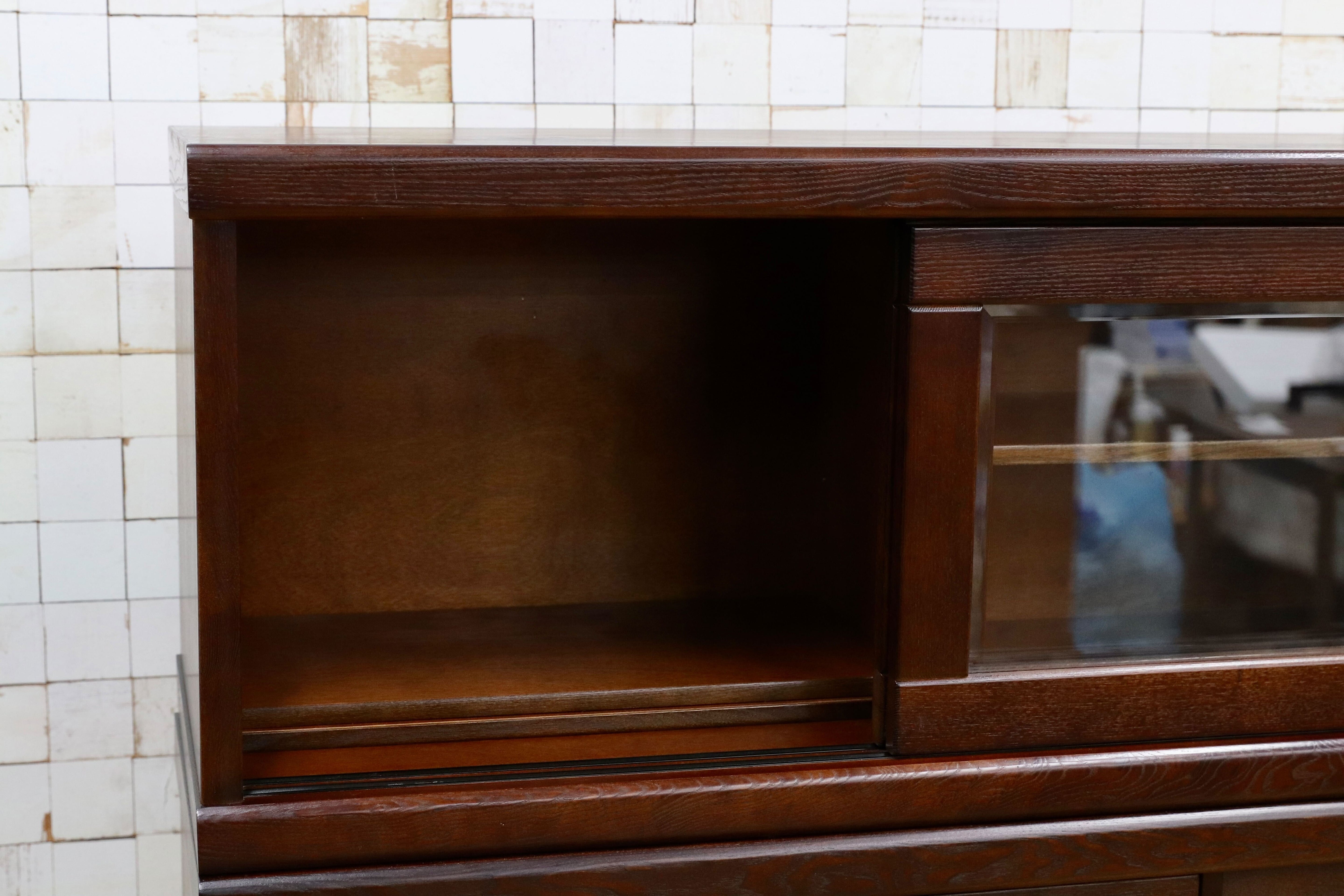 GMET009○大雪木工 ポトフ キャビネット カップボード リビングボード 収納家具 飾り棚 旭川家具