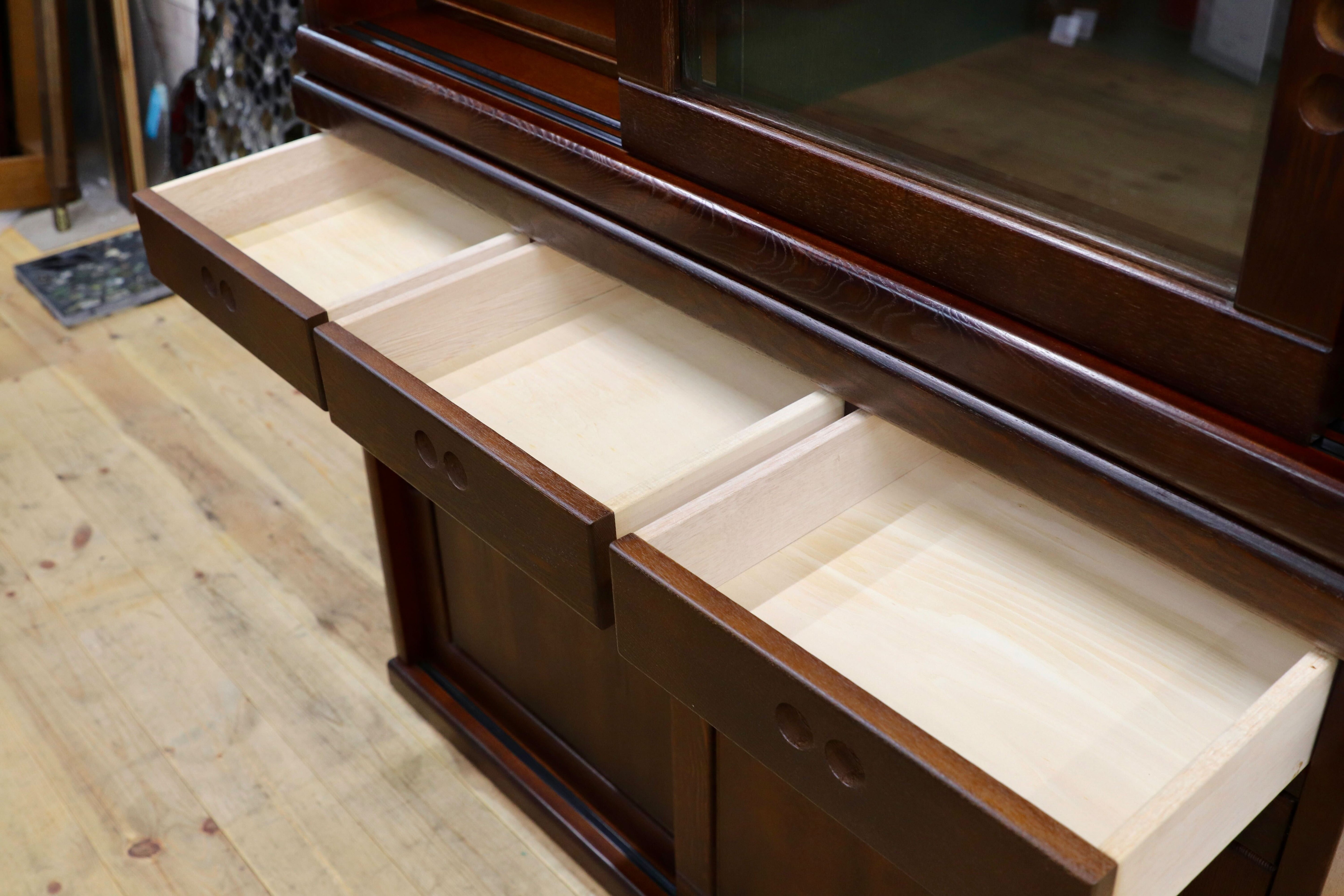 GMET009○大雪木工 ポトフ キャビネット カップボード リビングボード 収納家具 飾り棚 旭川家具