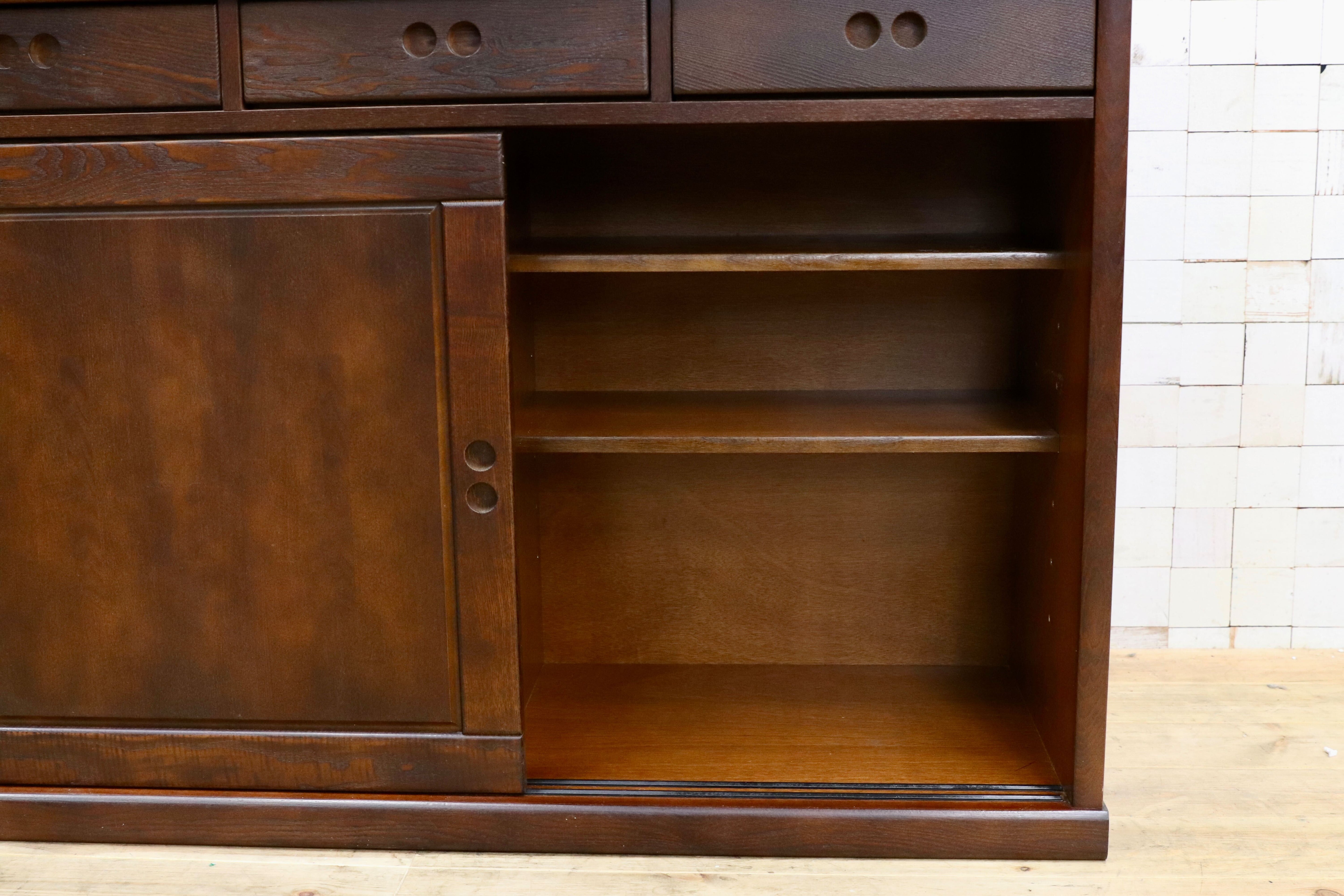 GMET009○大雪木工 ポトフ キャビネット カップボード リビングボード 収納家具 飾り棚 旭川家具