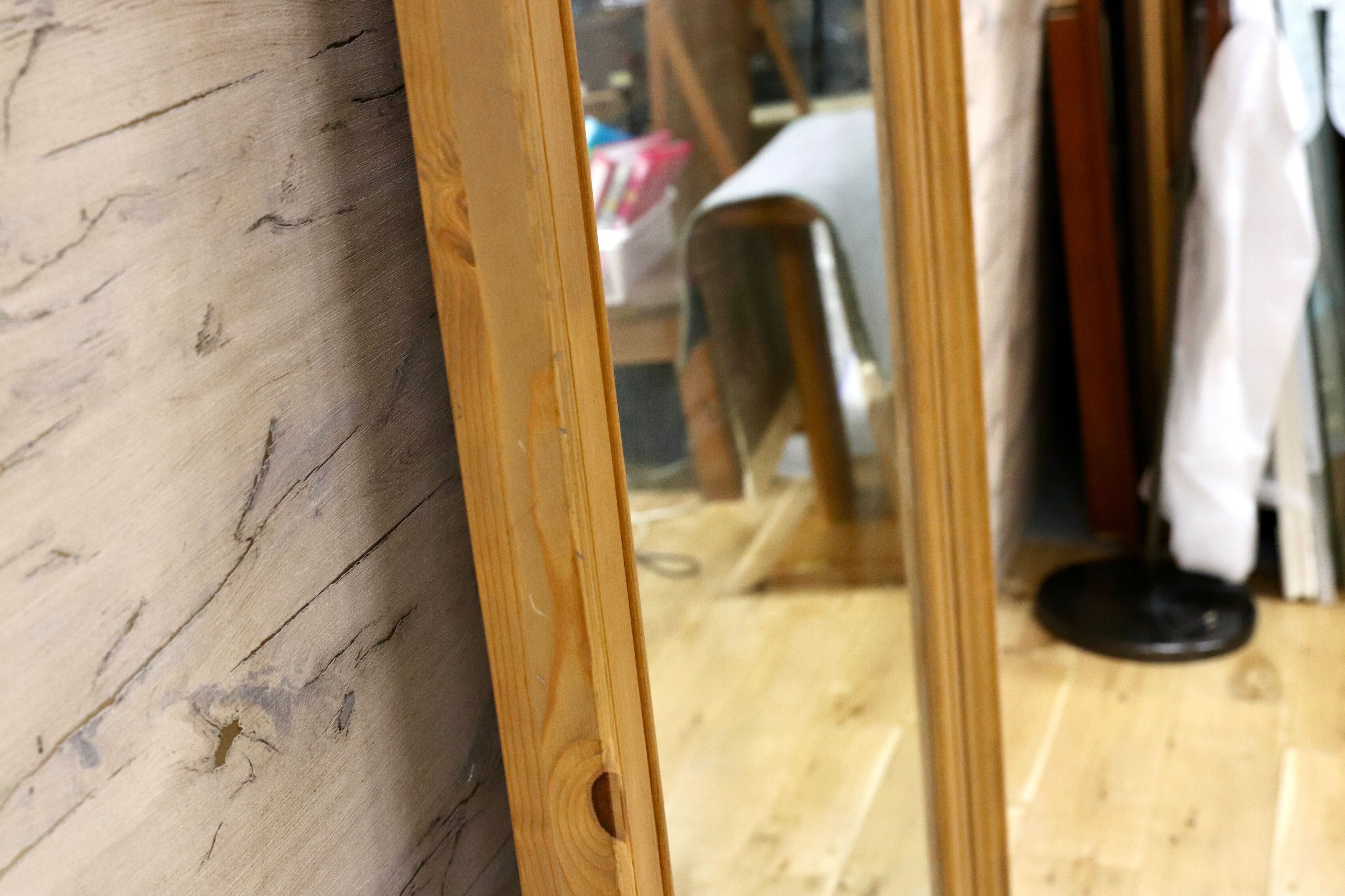 GMHS543○広松木工 / HIROMATSU FURNITURE SANTA FE ウォールミラー 姿見 サンタフェ パイン材 定価約29.3万 モデルルーム展示品