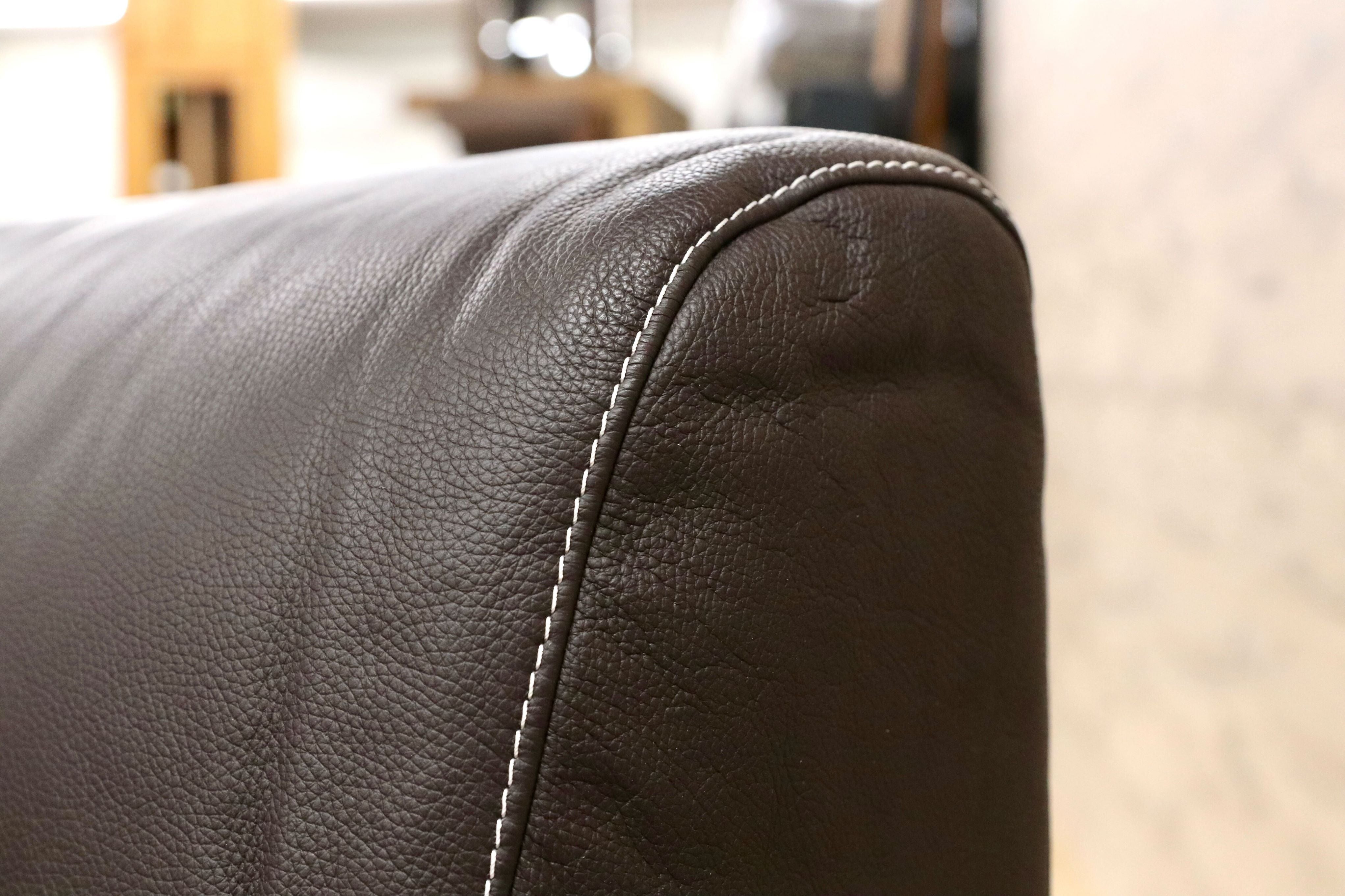 GMGN32○馬場家具 INTERLIVAX インターリバックス 3人掛けソファ トリプルソファ 本革 高級 モダン ダークブラウン 美品