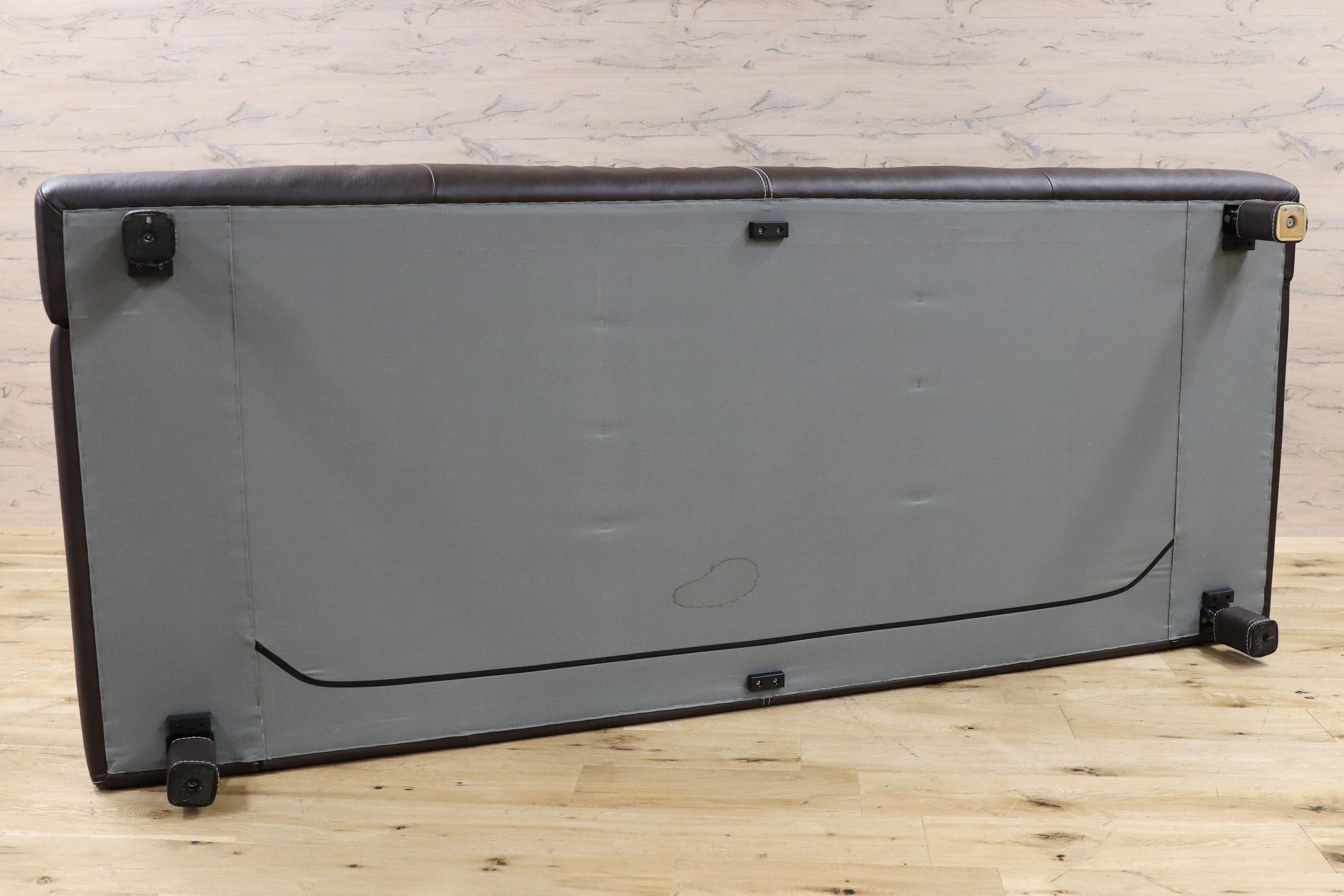 GMGN32○馬場家具 INTERLIVAX インターリバックス 3人掛けソファ トリプルソファ 本革 高級 モダン ダークブラウン 美品