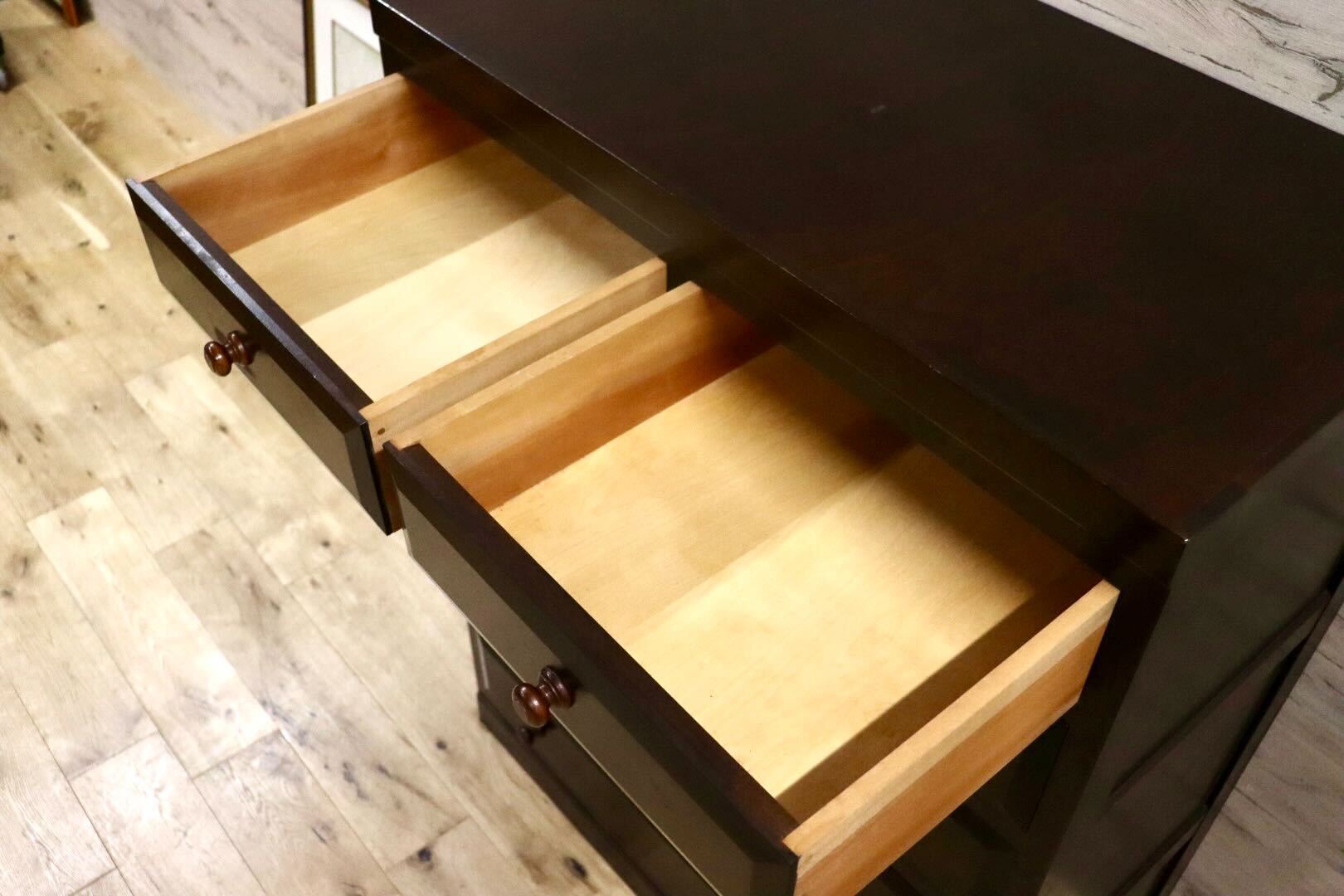 GMHS16○松本民芸家具 D型 6段チェスト 整理箪笥 チェスト タンス 収納家具 最高級 ミズメザクラ 無垢材 和家具 和室 座敷 和モダン 約33万
