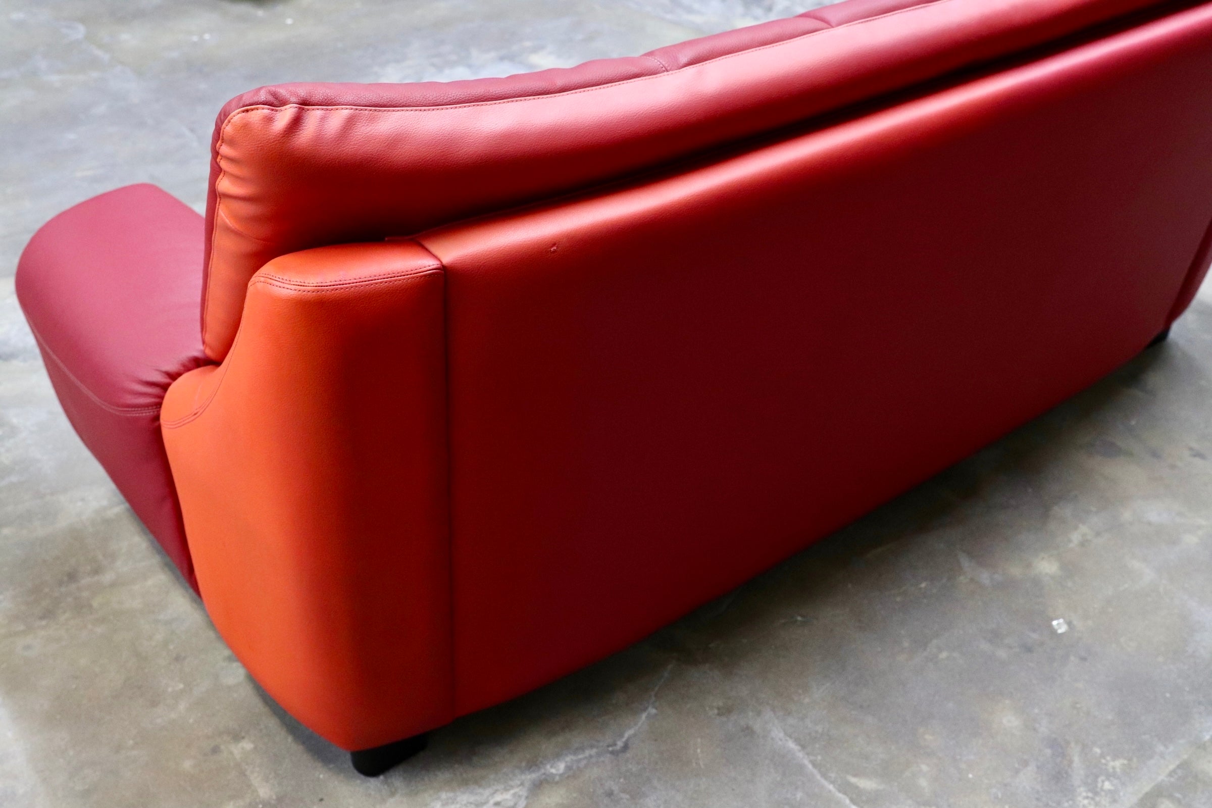 GMJK263A○FUJI FURNITURE / 冨士ファニチア L6760S 3人掛けソファ トリプルソファ 本革 レザー マルチカラー レッド オレンジ 国産家具