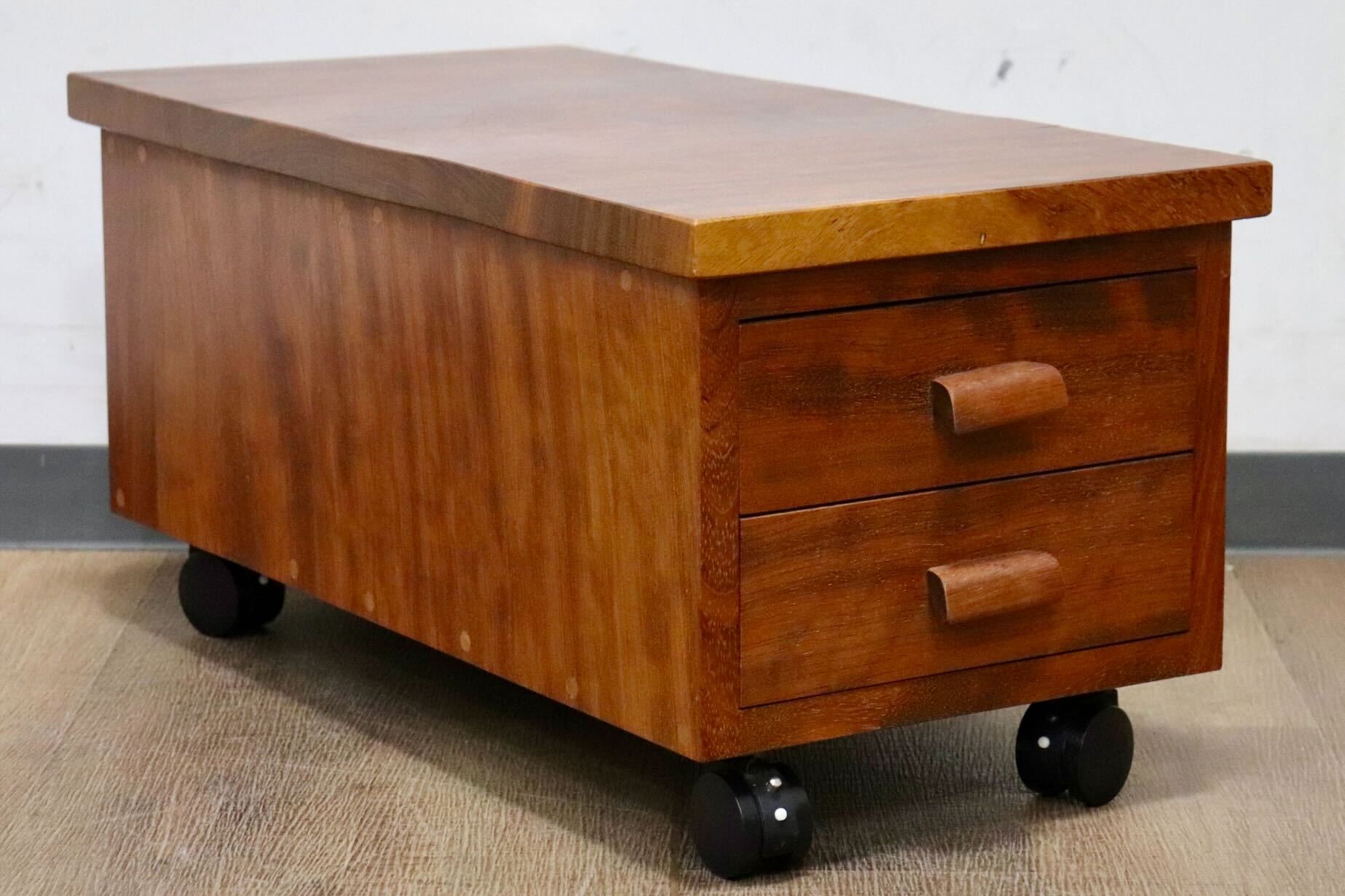 GMHH453○民芸家具 引き出し収納 収納家具 小物入れ 用箪笥 チェスト キャスター付き ミズメザクラ レトロ 検)松本民芸家具 九州民芸家具