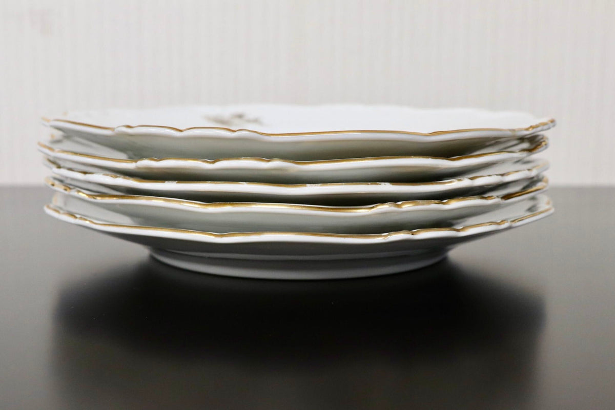 GMJH332AG○ヴィンテージ Edelstein Bavaria エーデルシュタイン Maria-Theresia セピアローズ デザートプレート 21cm 5枚セット ドイツ製
