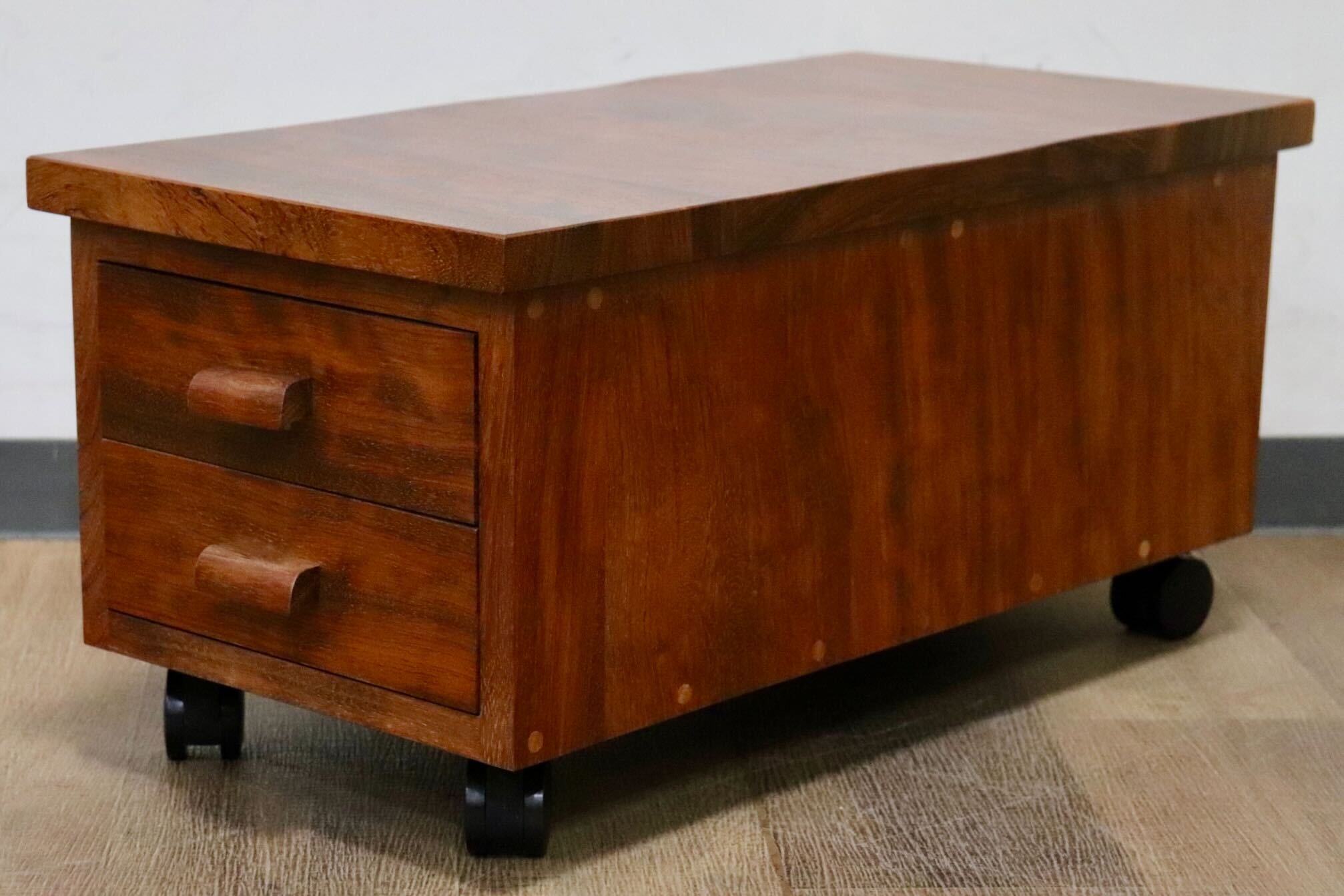 GMHH453○民芸家具 引き出し収納 収納家具 小物入れ 用箪笥 チェスト キャスター付き ミズメザクラ レトロ 検)松本民芸家具 九州民芸家具