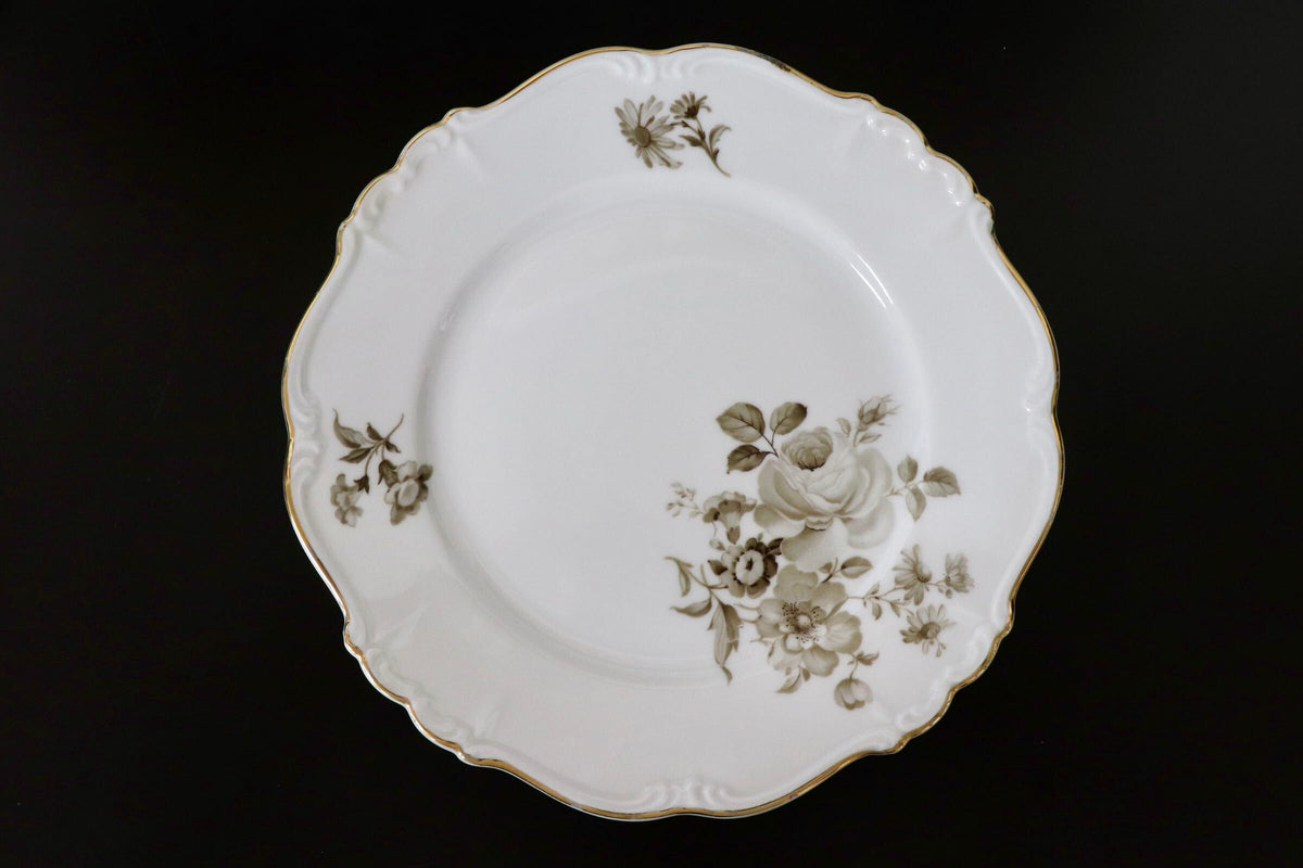 GMJH332AH○ヴィンテージ Edelstein Bavaria エーデルシュタイン Maria-Theresia セピアローズ デザートプレート 21cm 5枚セット ドイツ製