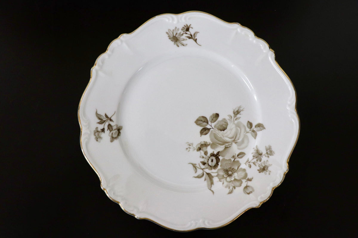 GMJH332AH○ヴィンテージ Edelstein Bavaria エーデルシュタイン Maria-Theresia セピアローズ デザートプレート 21cm 5枚セット ドイツ製