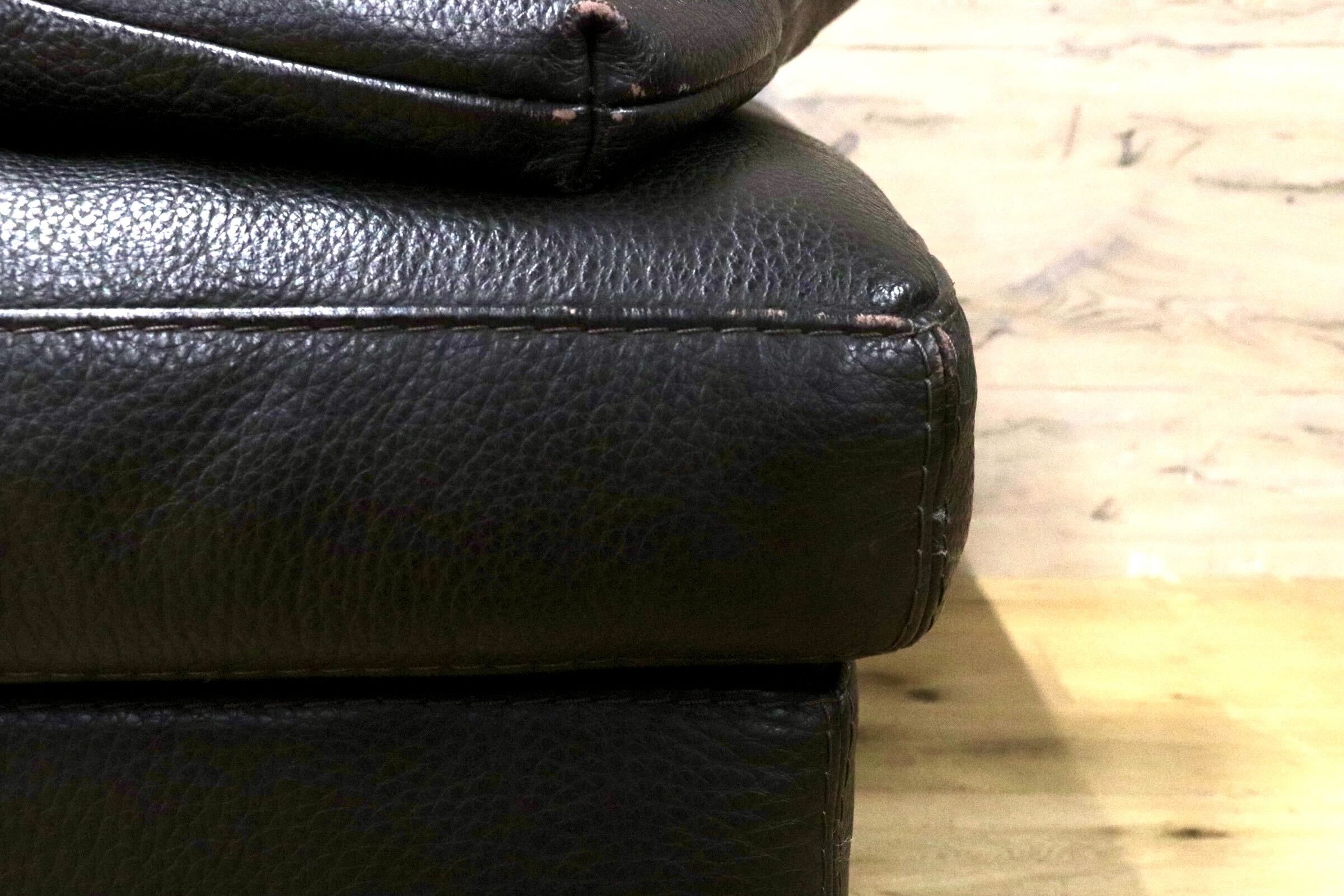 GMJH122○IDC大塚家具 トリプルソファ ロングソファ 3人掛けソファ ローソファ 長椅子 本革 リビング 応接 モダン