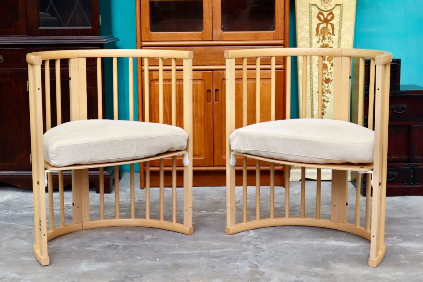GMIH235A○Stokke / ストッケ Sleepi スリーピーチェア ベッドヘッド ダイニングチェア 2脚セット 木製 ベビーベッド 北欧家具