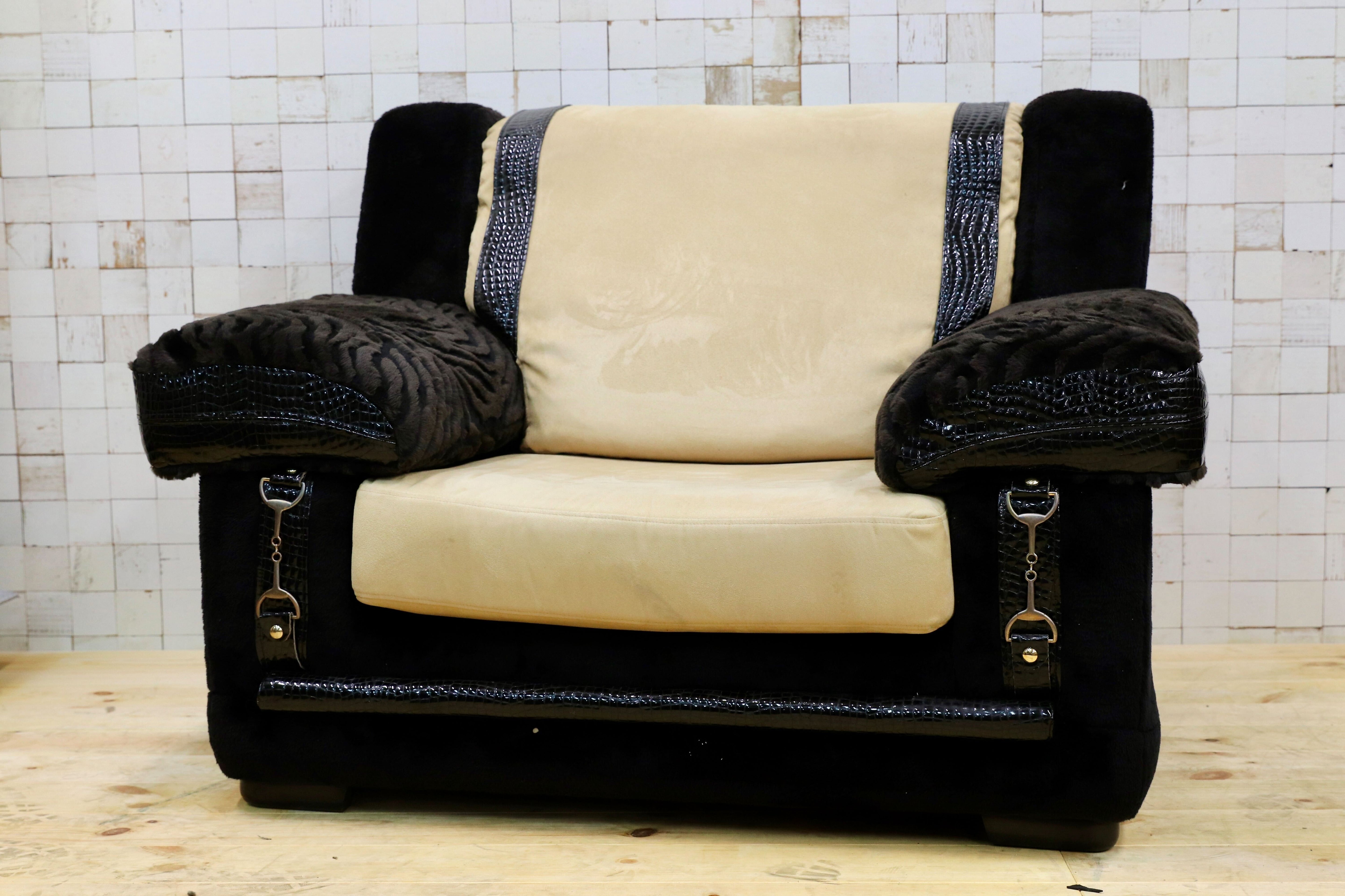 GMHK293C○Fromitaria / フォルミタリア Paolo GUCCI パオロ グッチ 1人掛けソファ シングルソファ イタリア最高峰 布張り クラシック